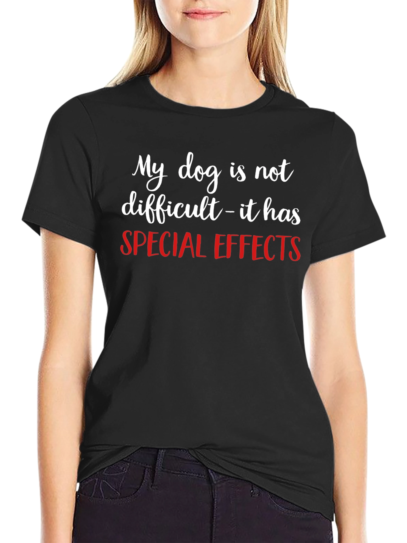Funny Dog Special Effects Graphic T-Shirt