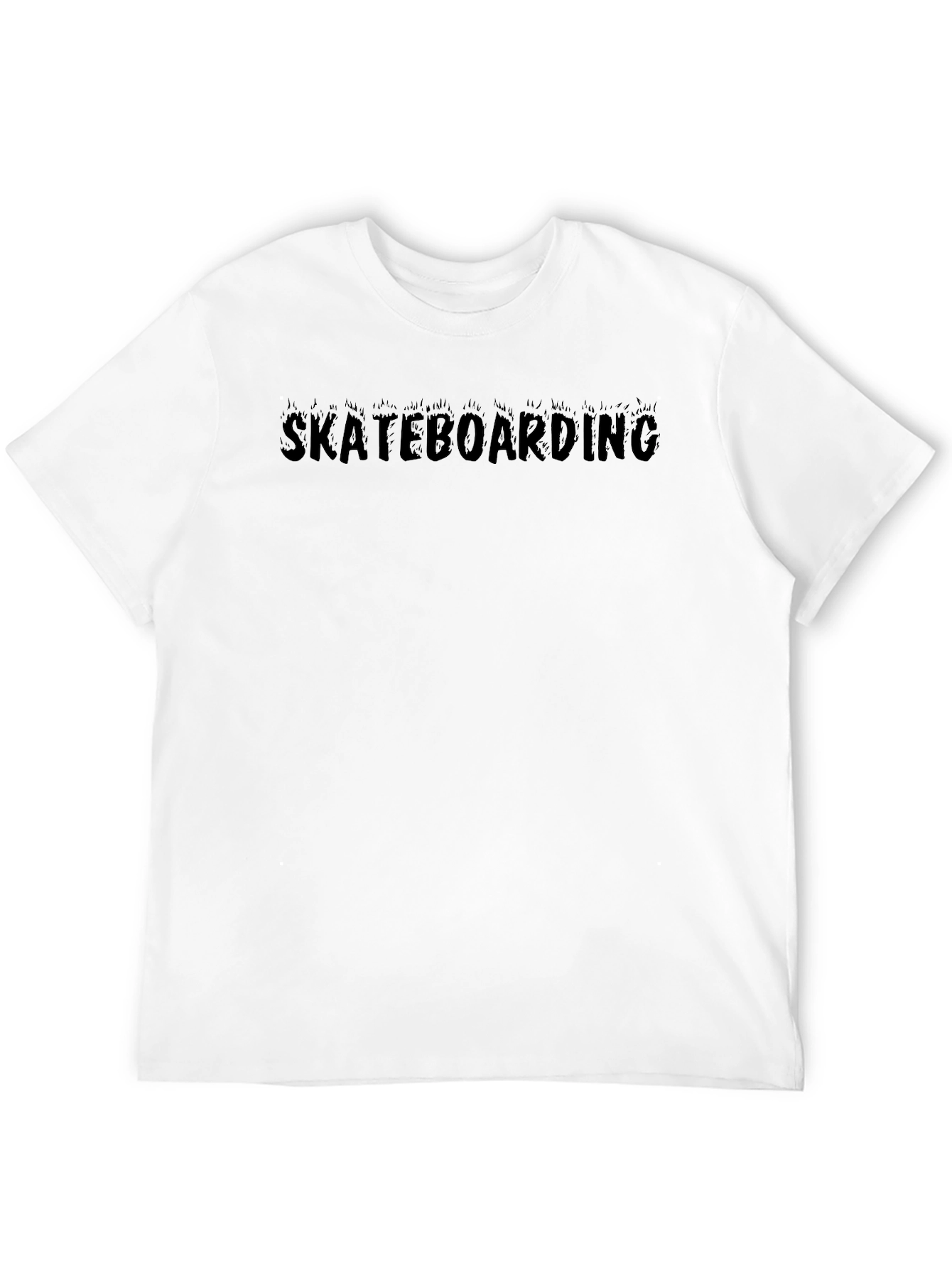 Skateboarding Graphic Print Black T-Shirt