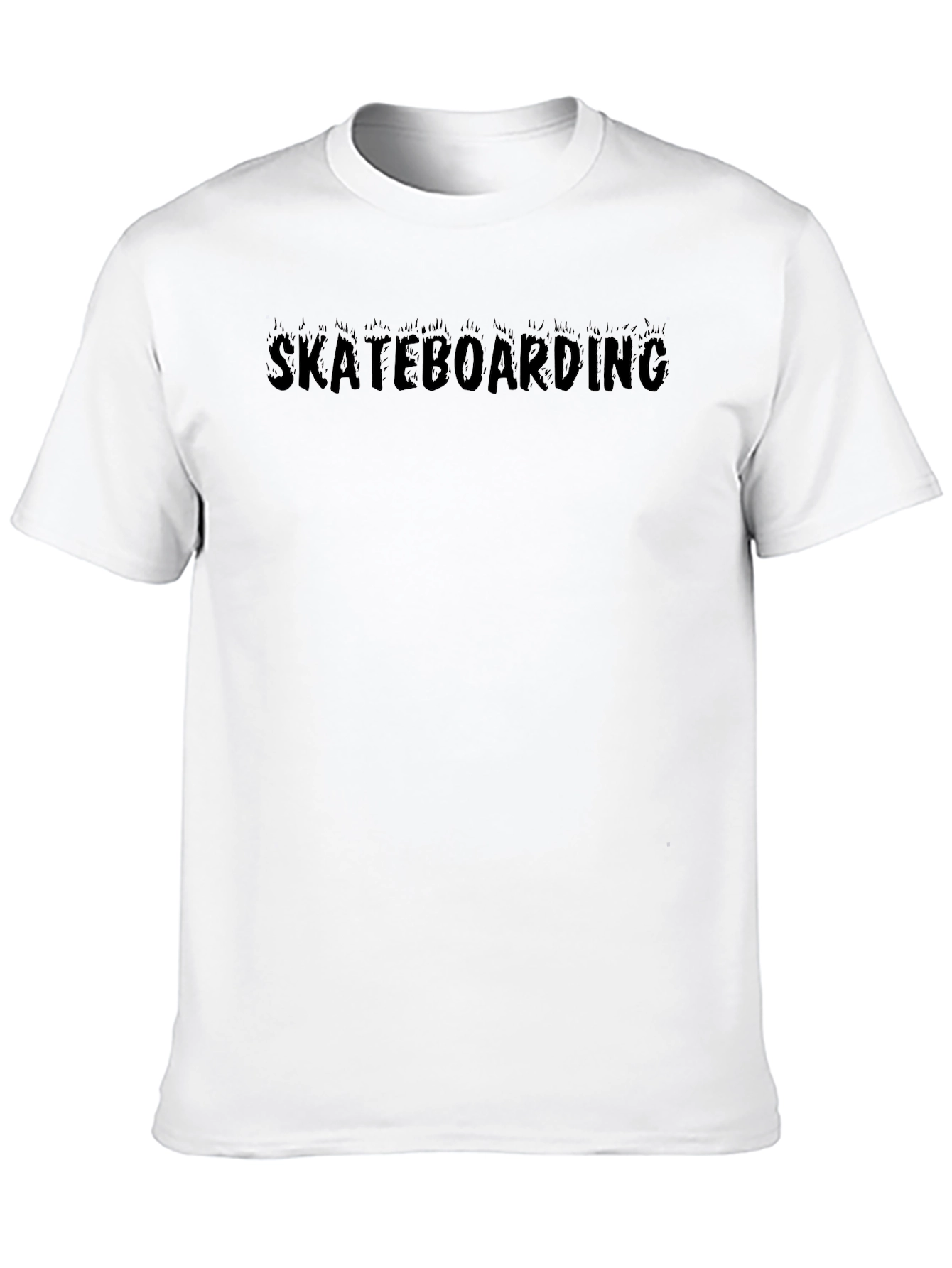 Skateboarding Graphic Print Black T-Shirt