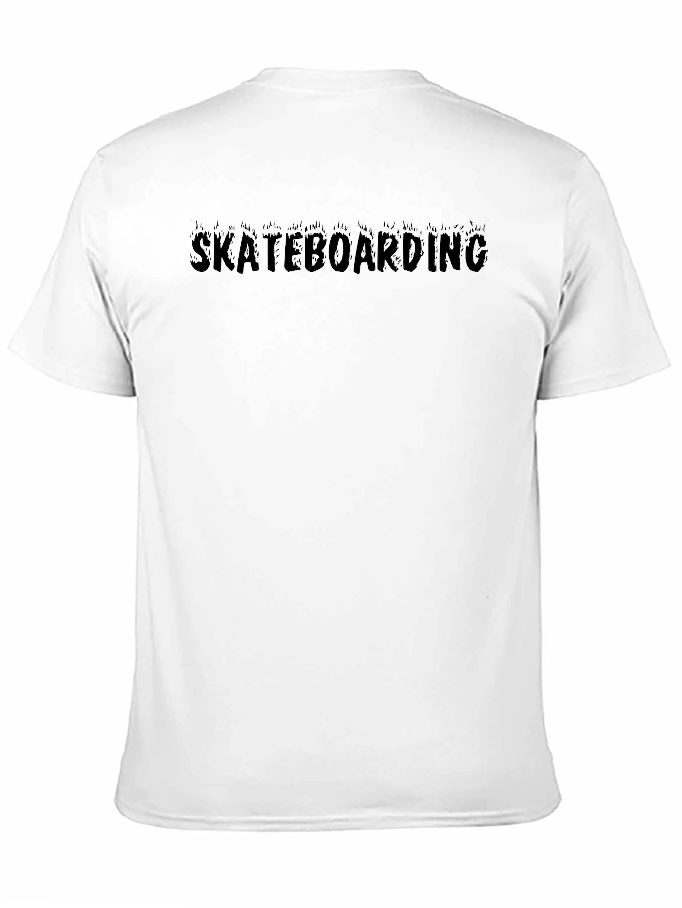 Skateboarding Graphic Print Black T-Shirt