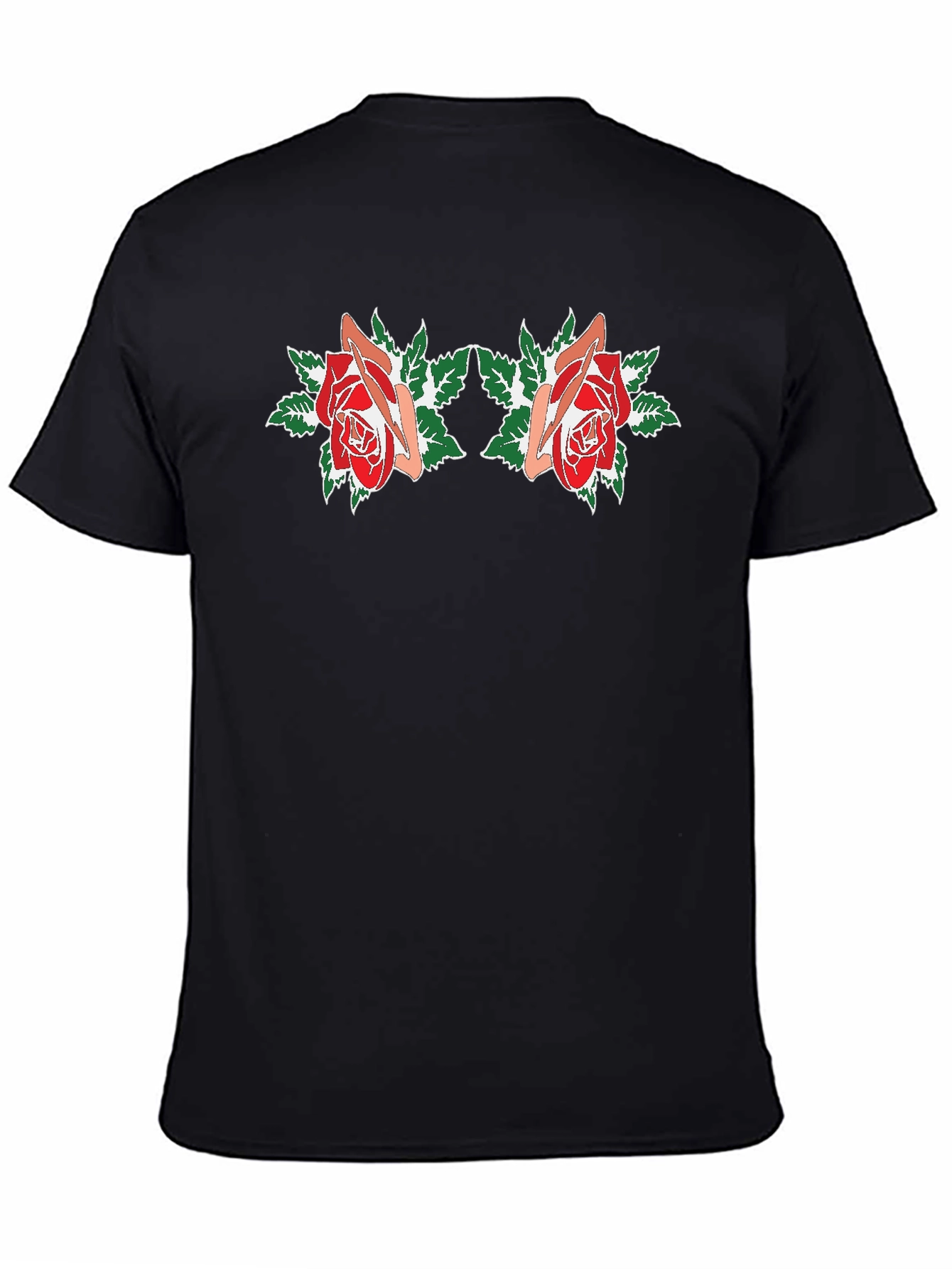 Roses Tee - Black Graphic T-Shirt for Men