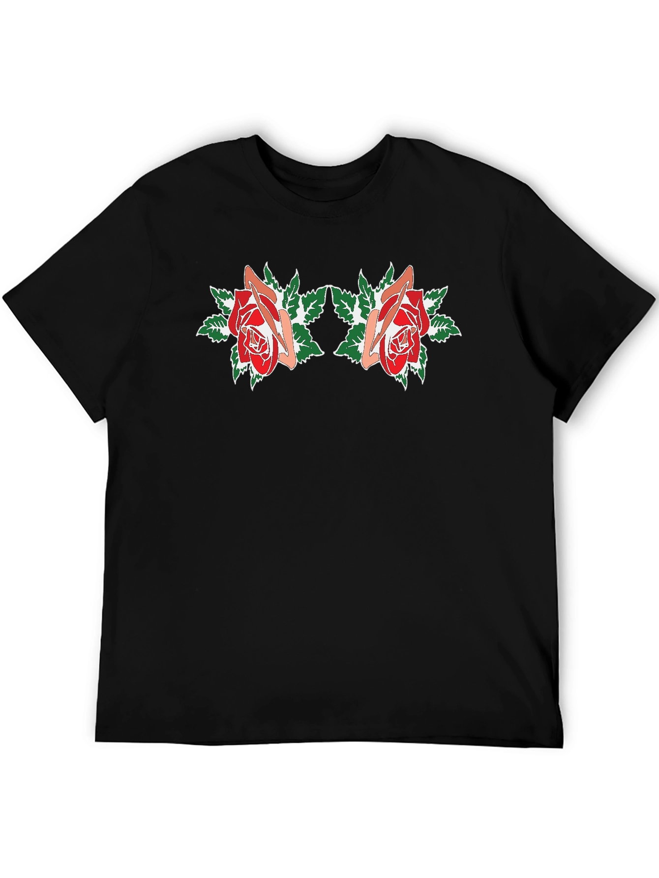 Roses Tee - Black Graphic T-Shirt for Men