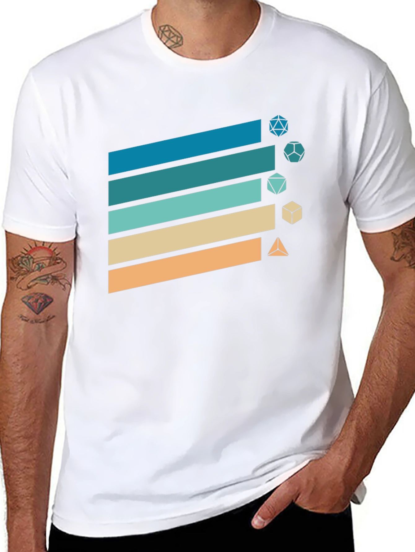 Retro Gaming Dice T-Shirt - D&D Style