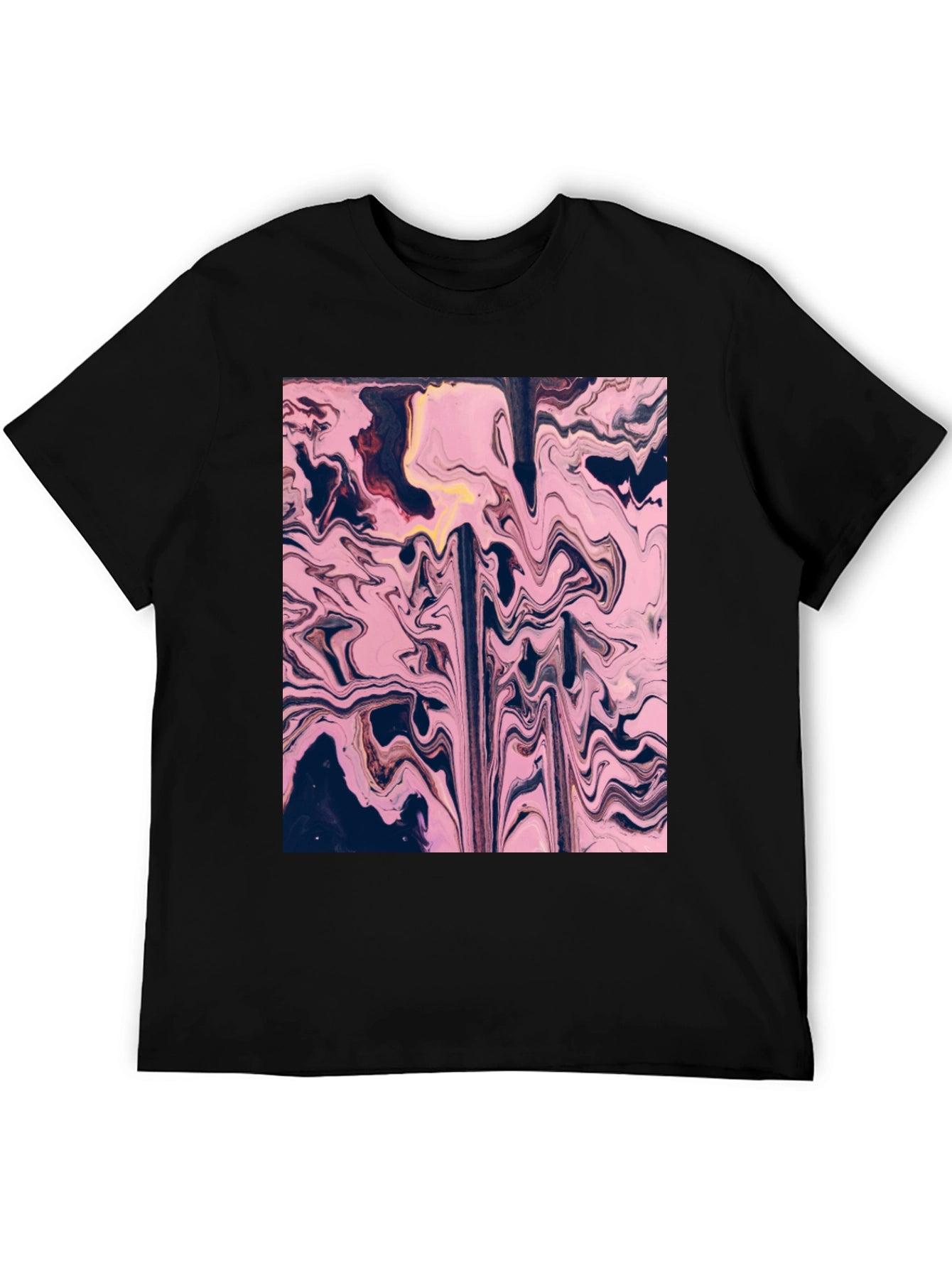 Abstract Pink Marble Graphic T-Shirt - Modern Art Tee