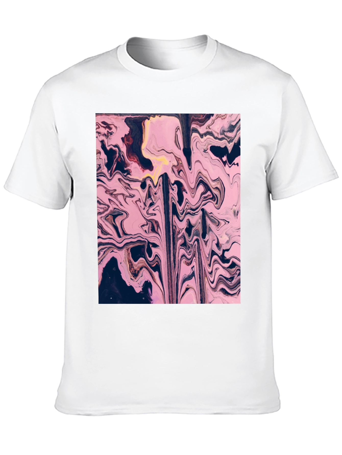 Abstract Pink Marble Graphic T-Shirt - Modern Art Tee