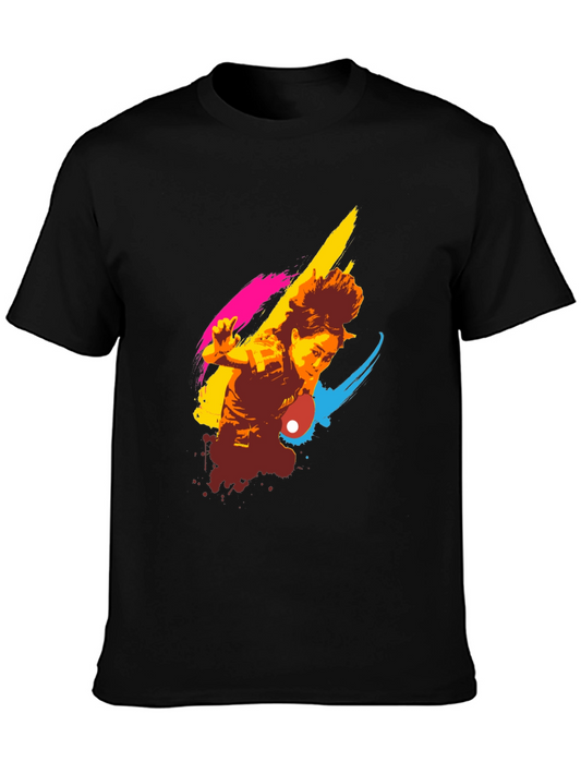 Artistic Table Tennis Player Graphic Tee