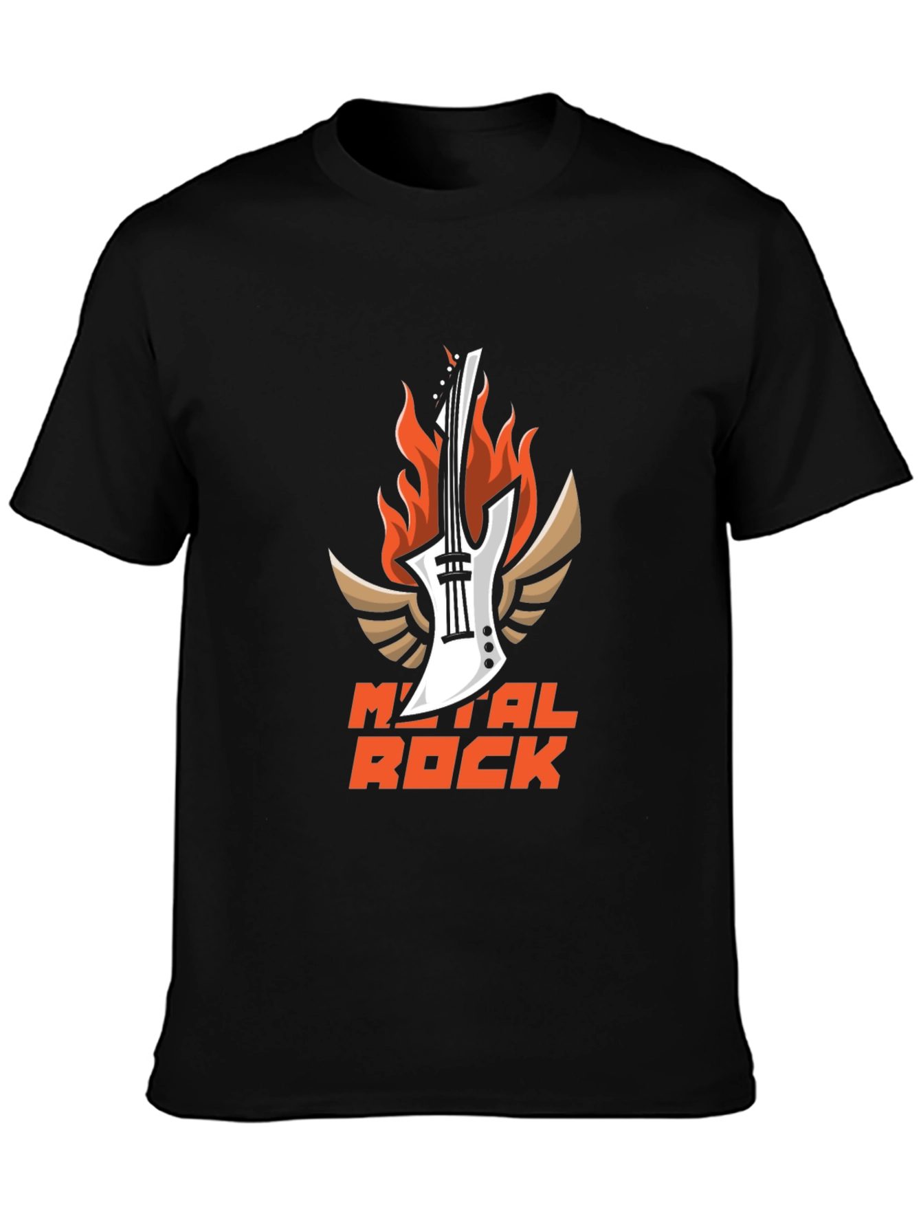 Metal Rock Guitar T-Shirt - Black