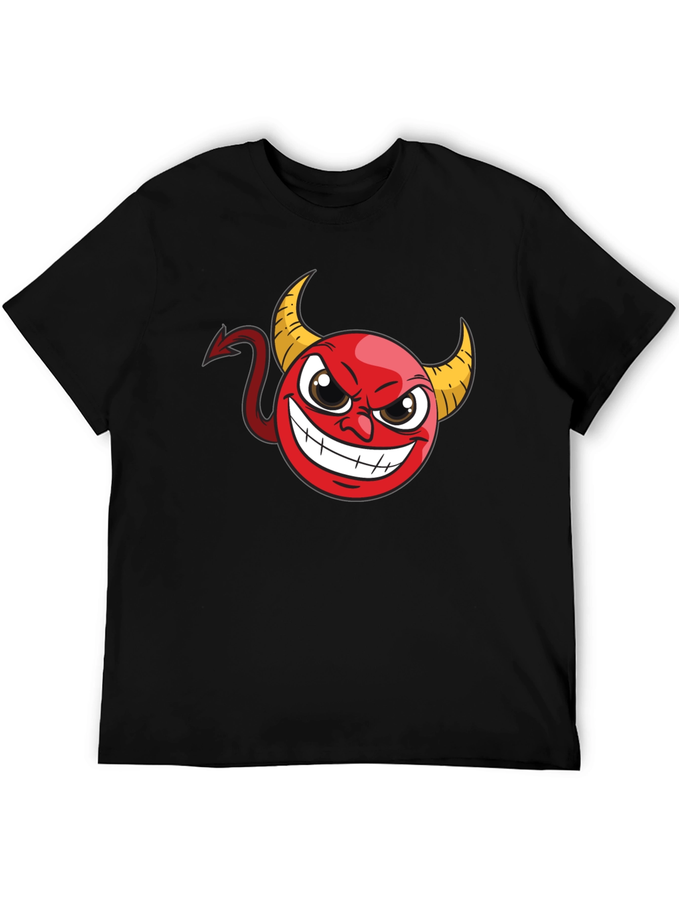 Devil Cartoon Graphic Black T-Shirt