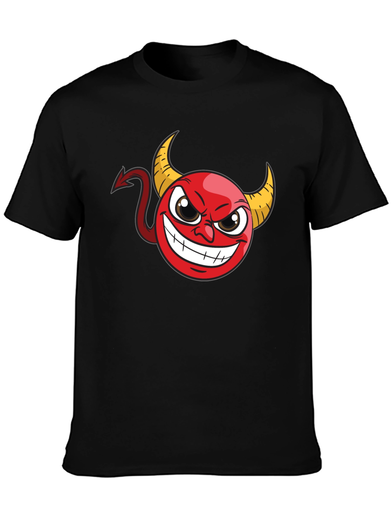 Devil Cartoon Graphic Black T-Shirt
