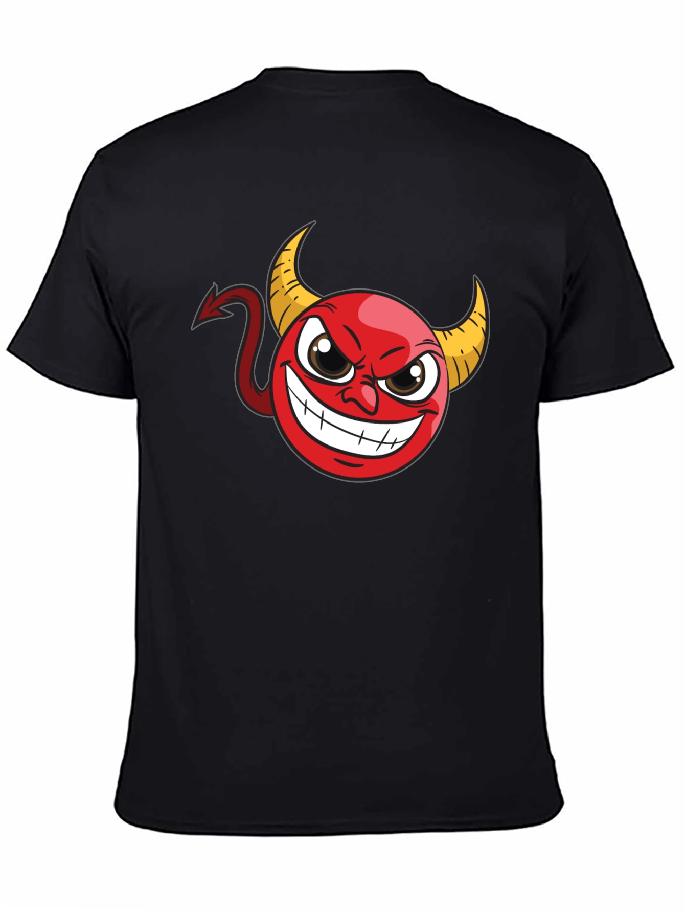 Devil Cartoon Graphic Black T-Shirt