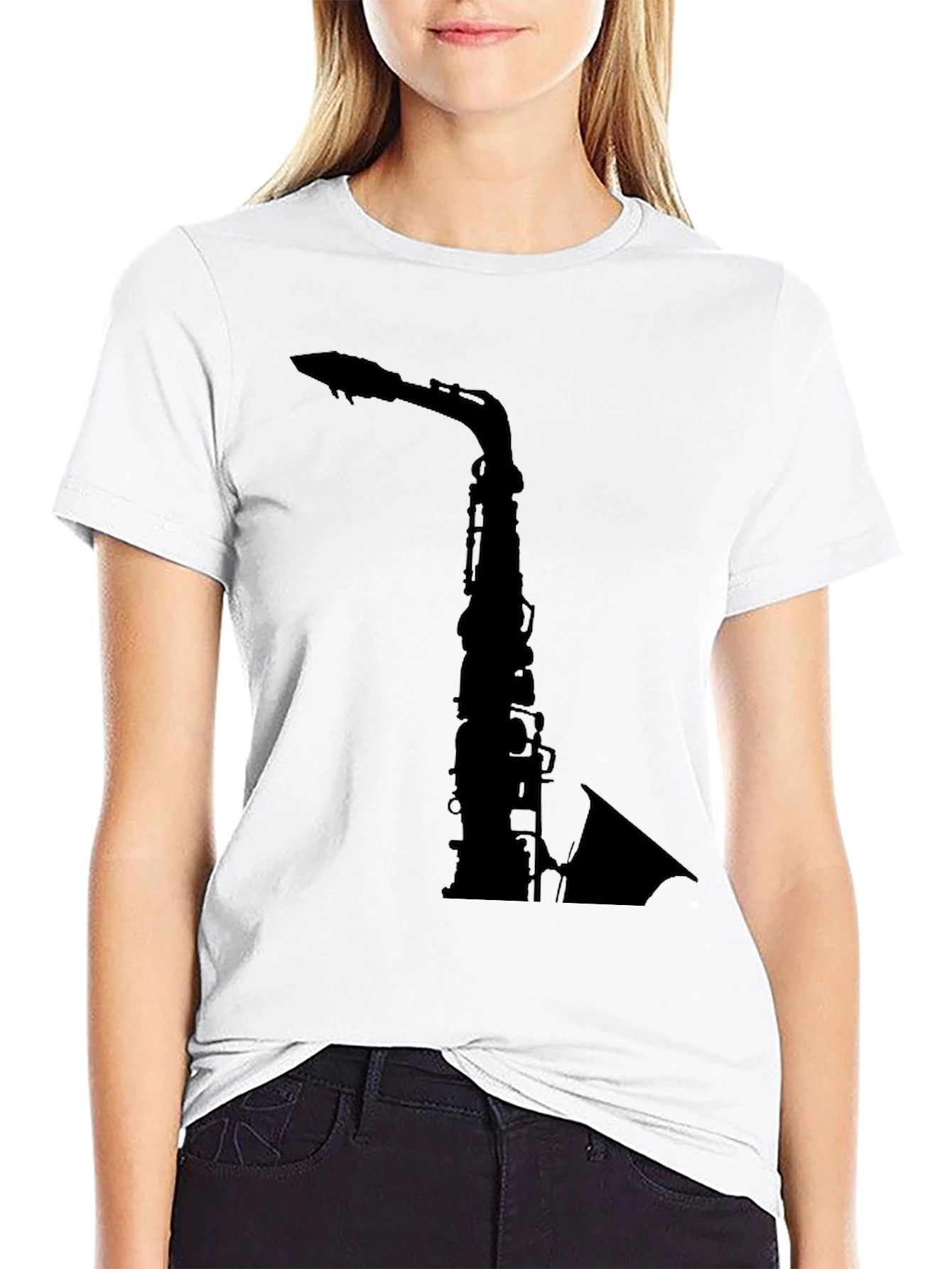 Saxophone Silhouette T-Shirt - Cool Music Tee