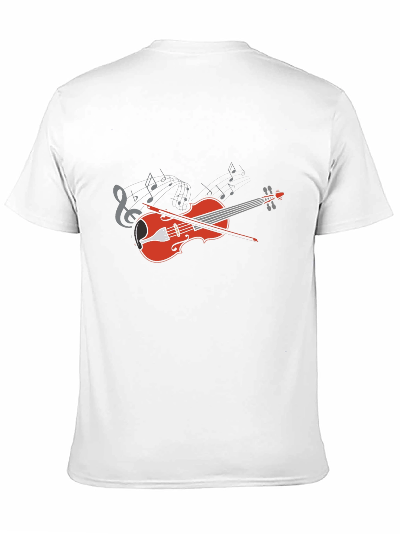 Musical Violin Graphic Black Tee Shirt