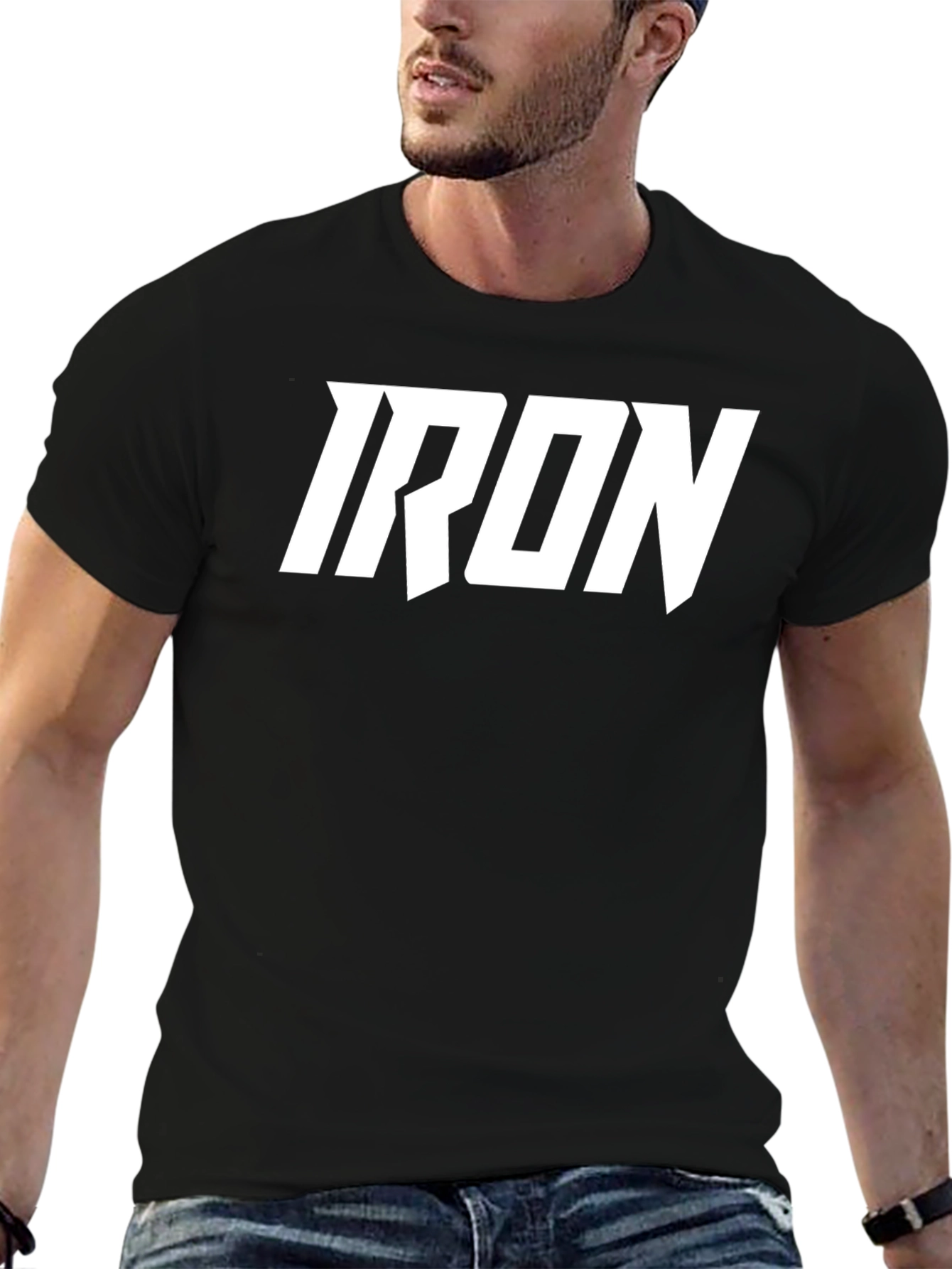 IRON Bold Graphic Black T-Shirt