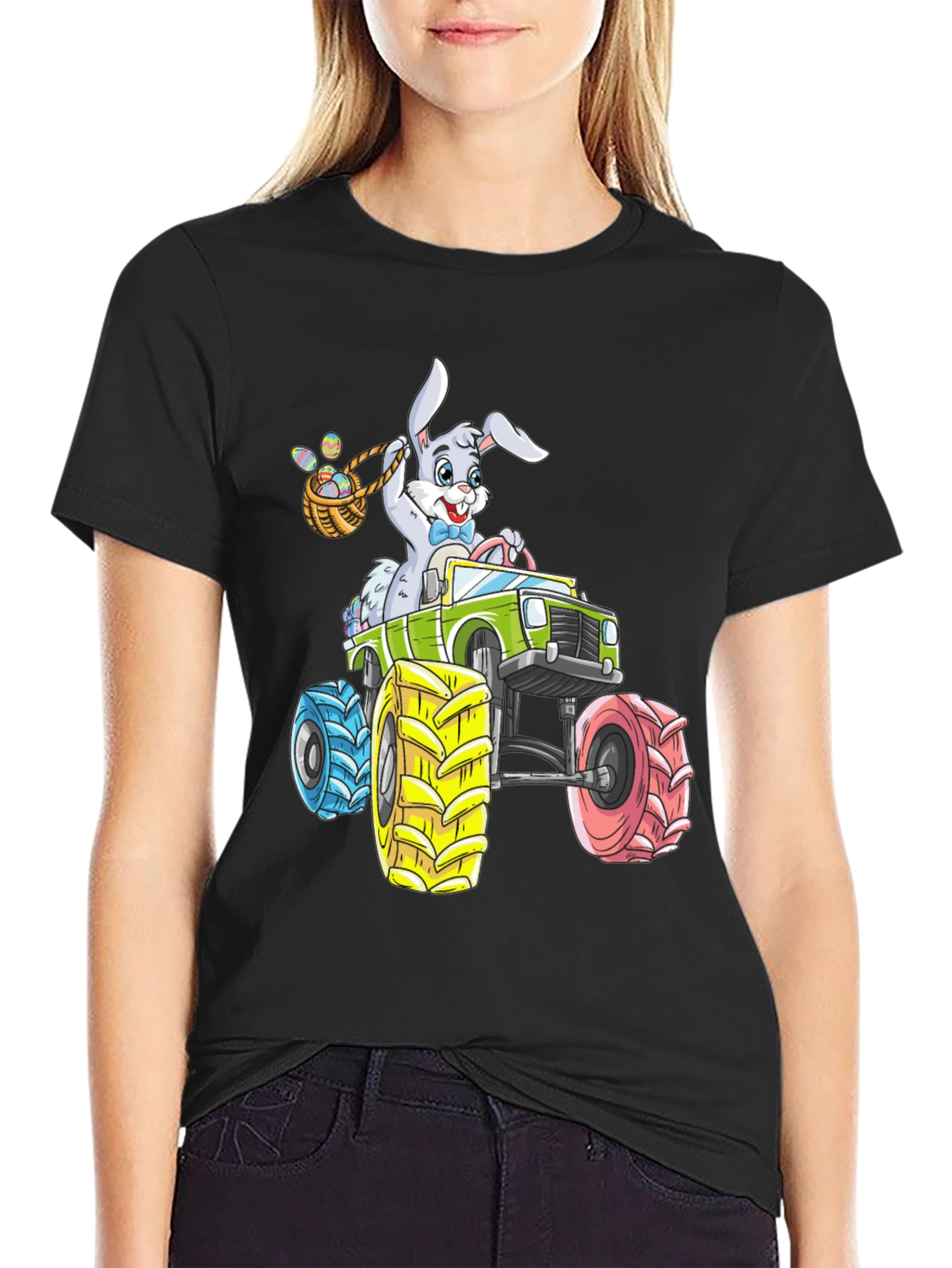 Easter Bunny Monster Truck Graphic T-Shirt