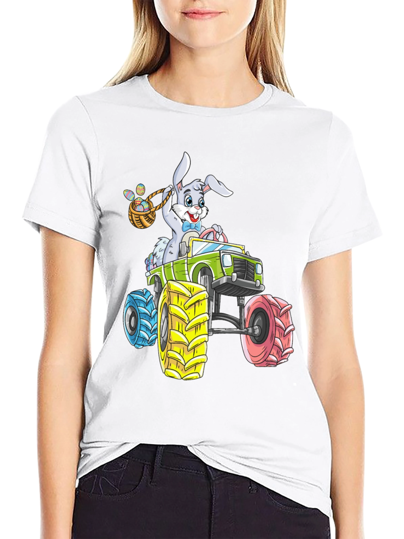 Easter Bunny Monster Truck Graphic T-Shirt