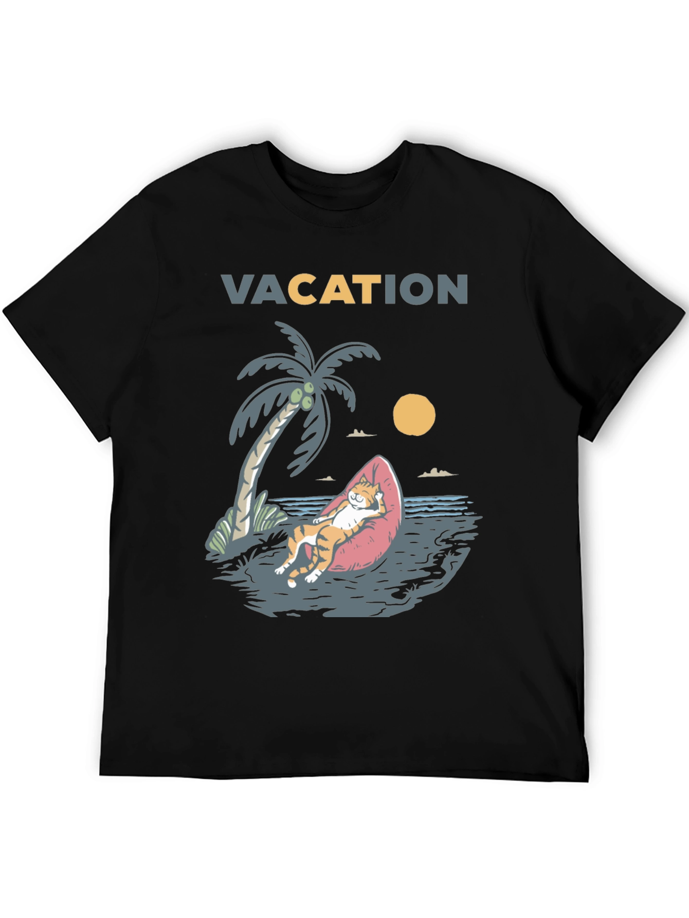 Vacation Cat Graphic T-Shirt - Relaxed Fit