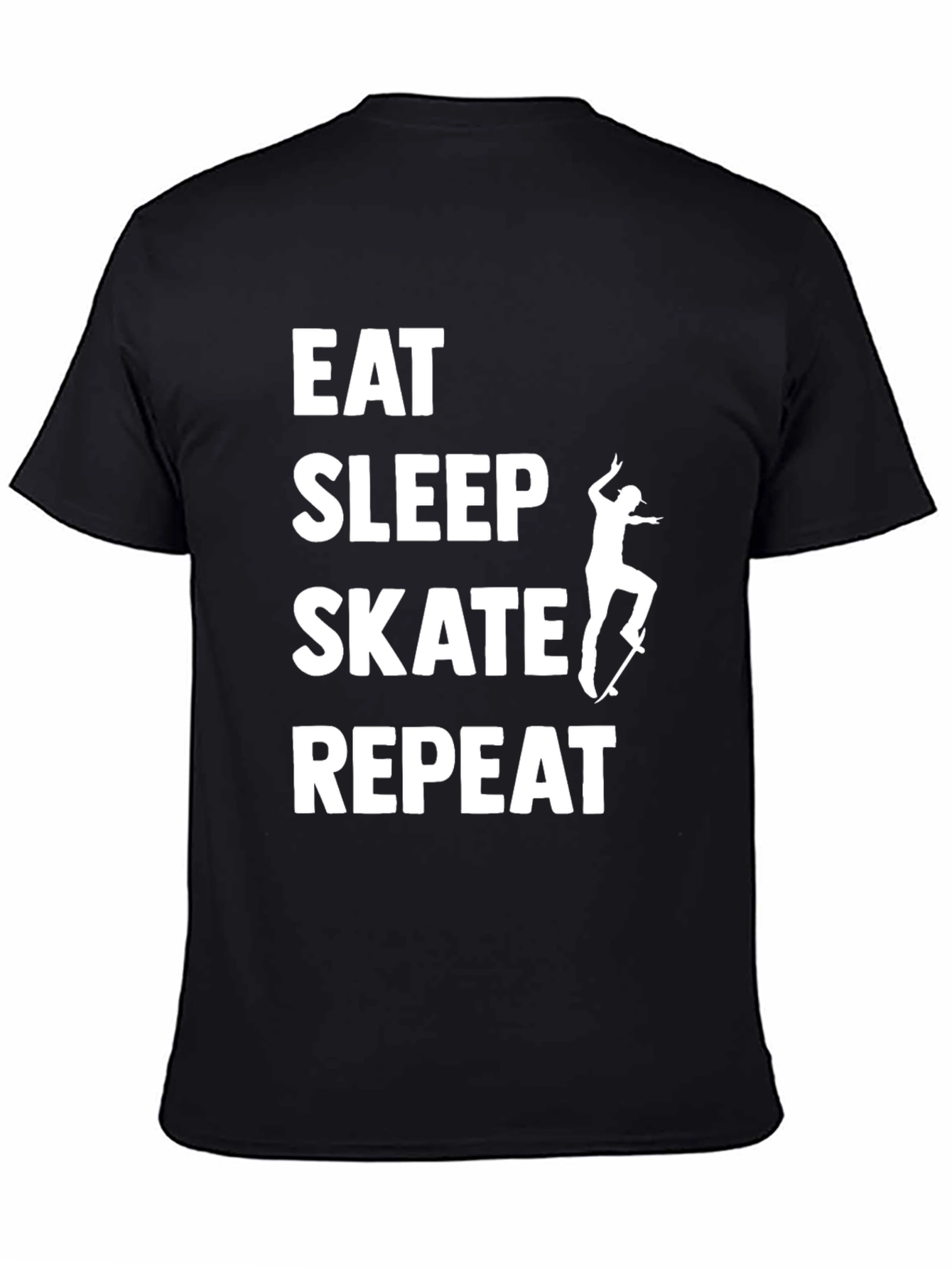 Eat Sleep Skate Repeat T-Shirt - Black Cotton Tee