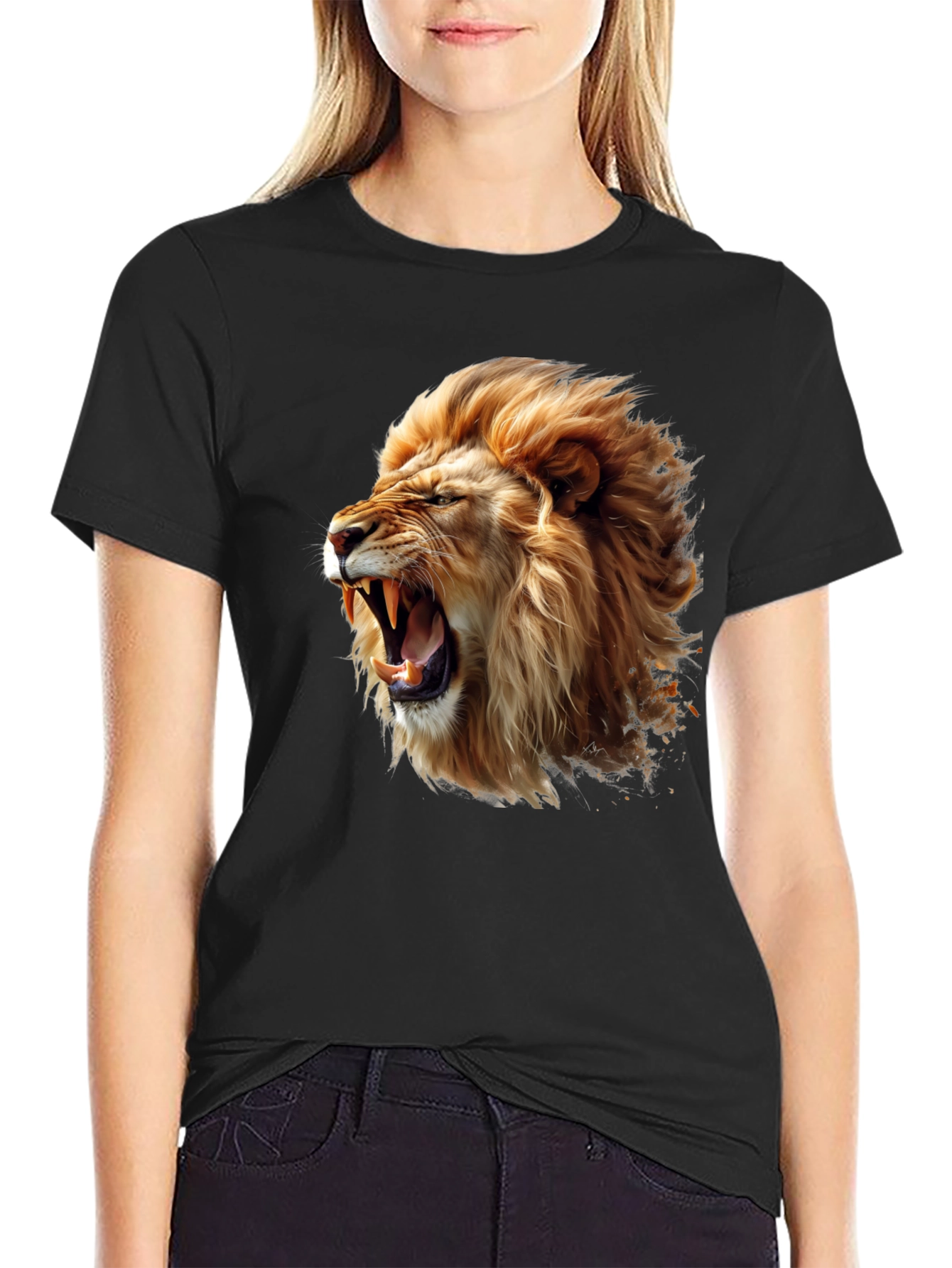 Lion Roar Graphic Tee - Black