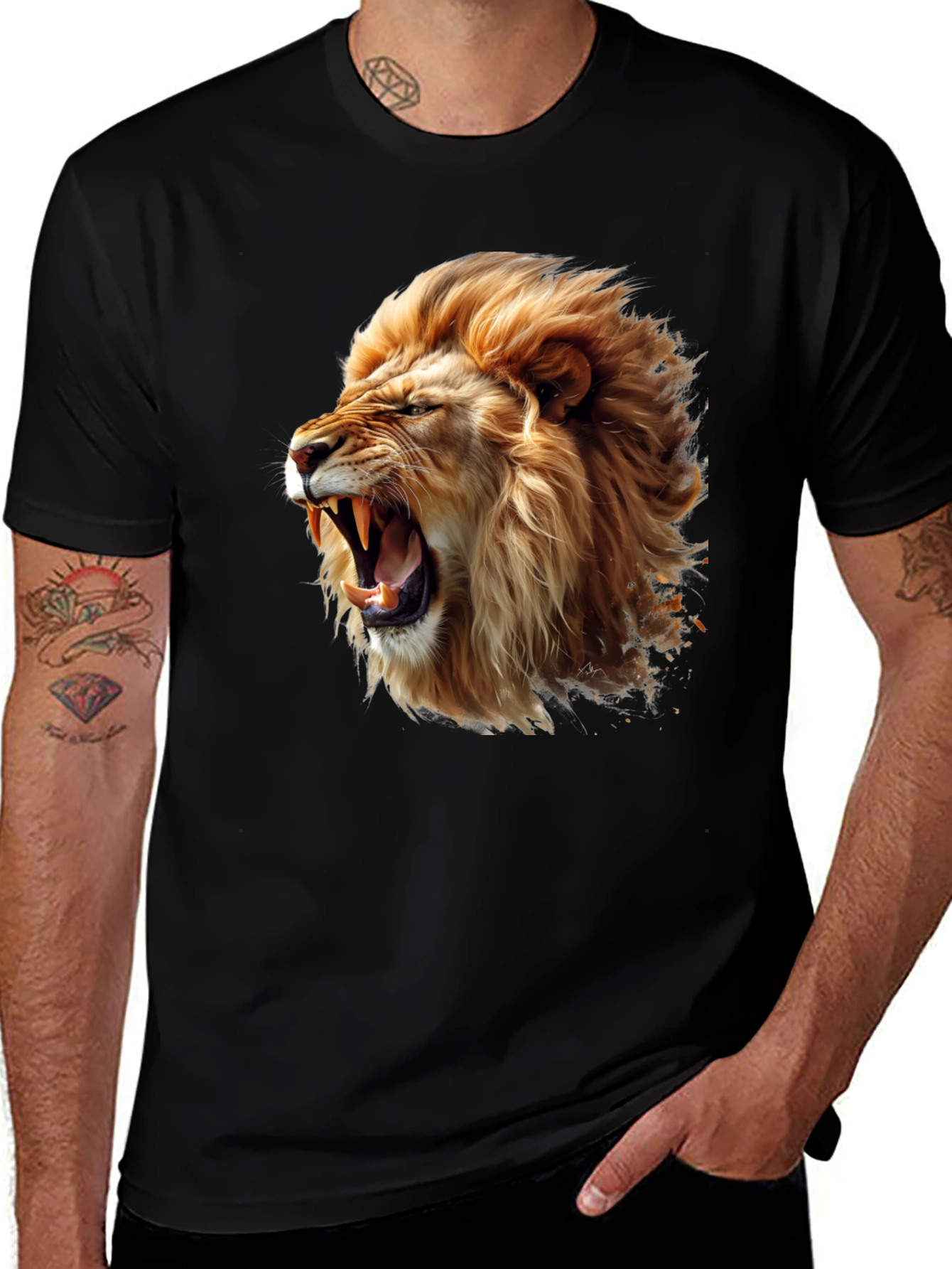 Lion Roar Graphic Tee - Black