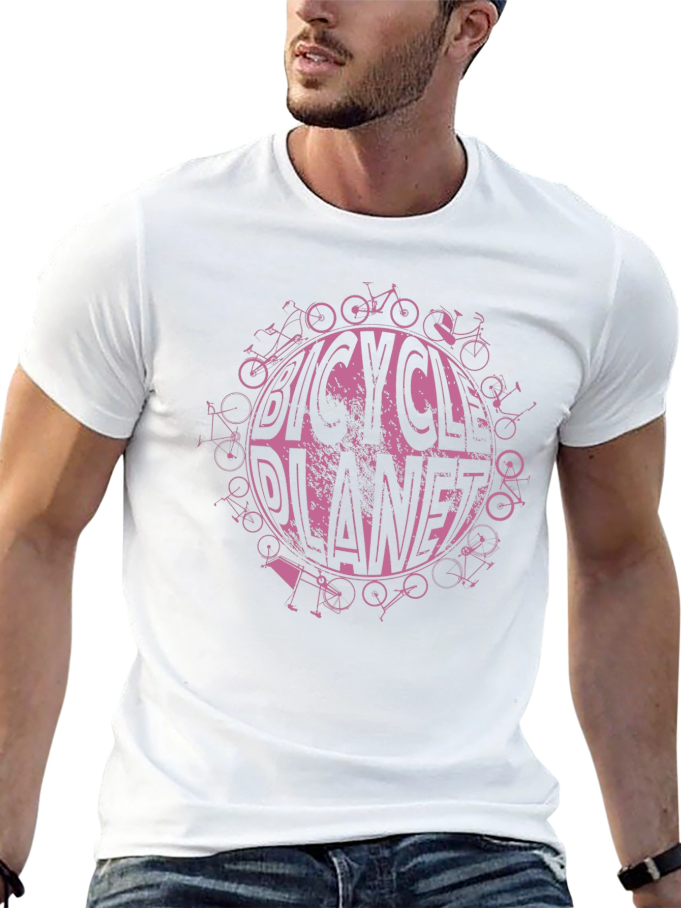 Bicycle Planet Graphic Tee - Black Cotton T-Shirt