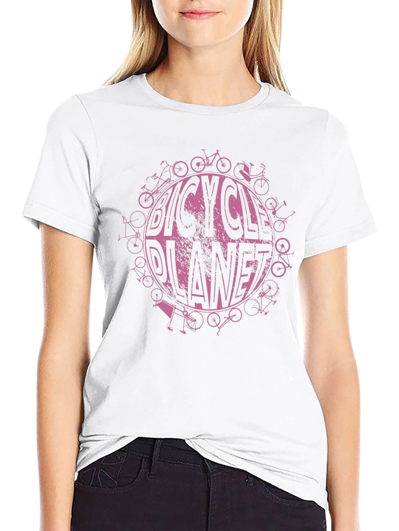 Bicycle Planet Graphic Tee - Black Cotton T-Shirt