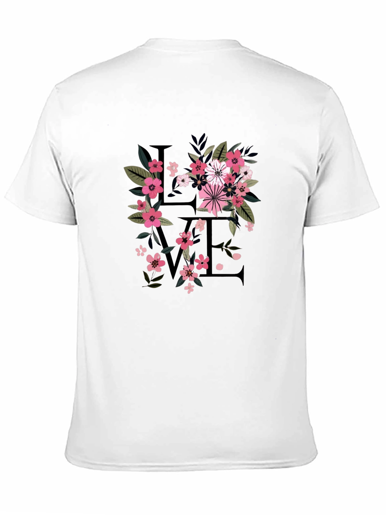 Floral Love Black T-Shirt
