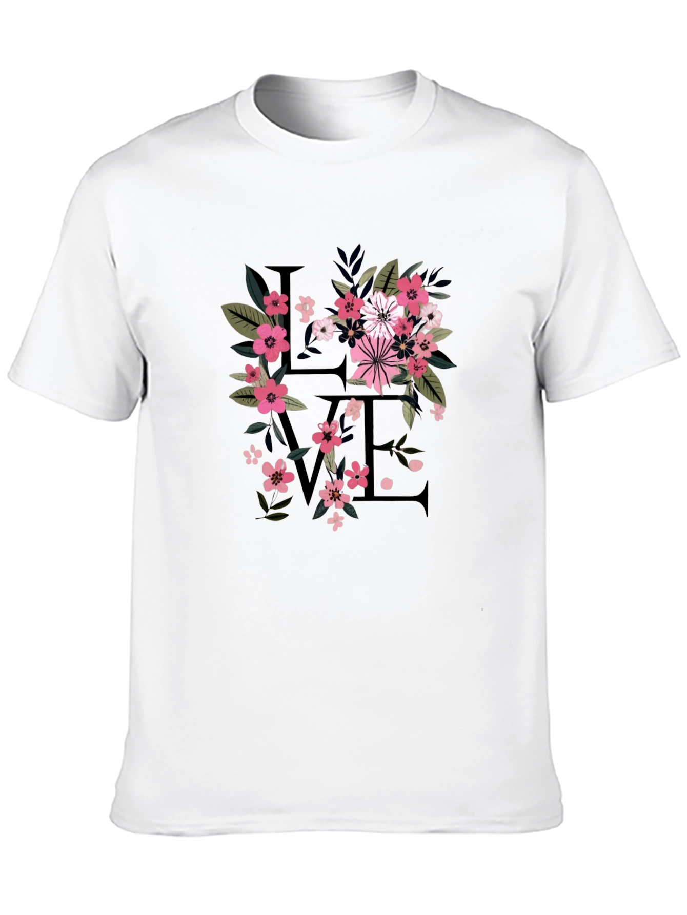 Floral Love Black T-Shirt