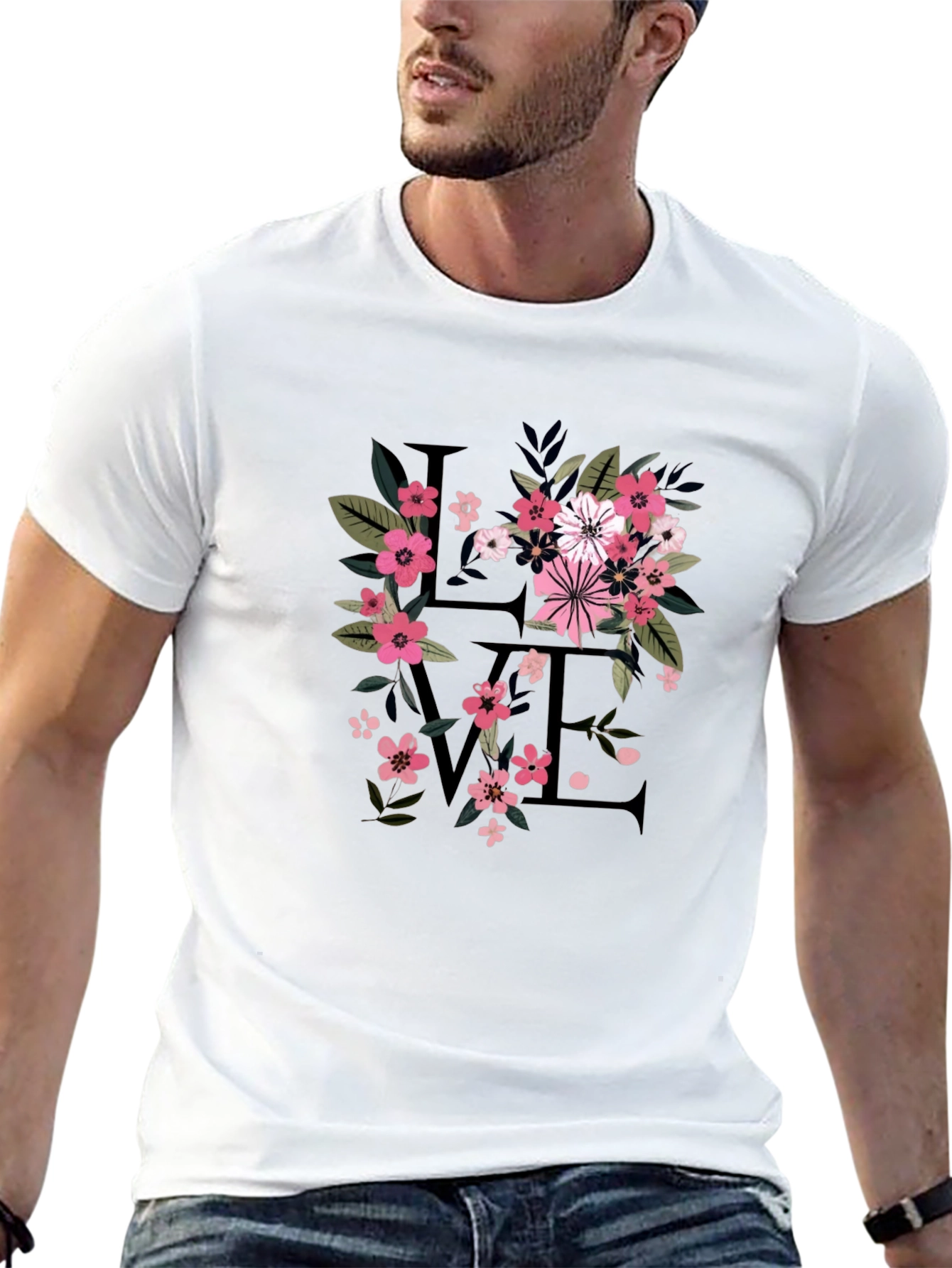 Floral Love Black T-Shirt