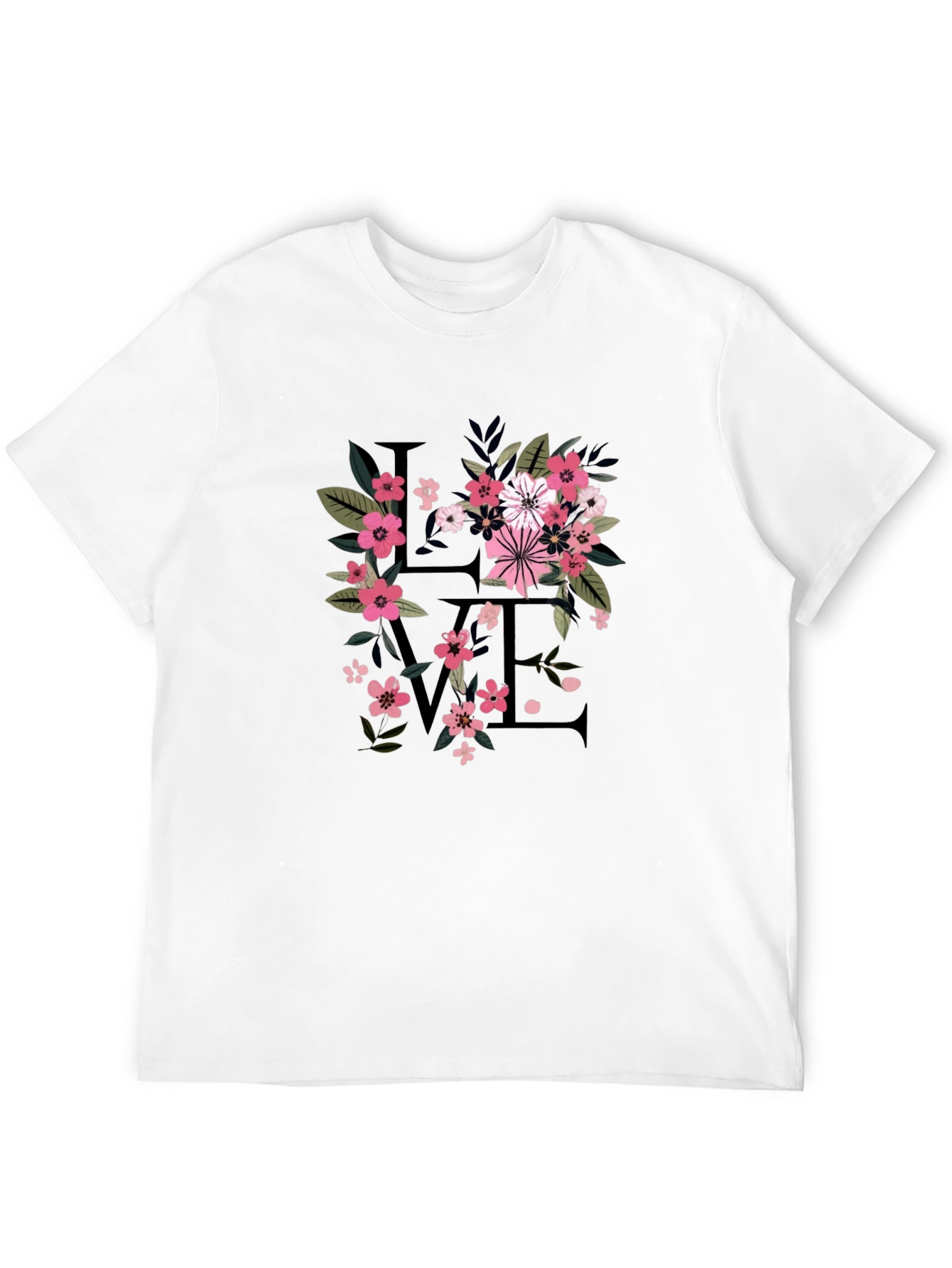 Floral Love Black T-Shirt