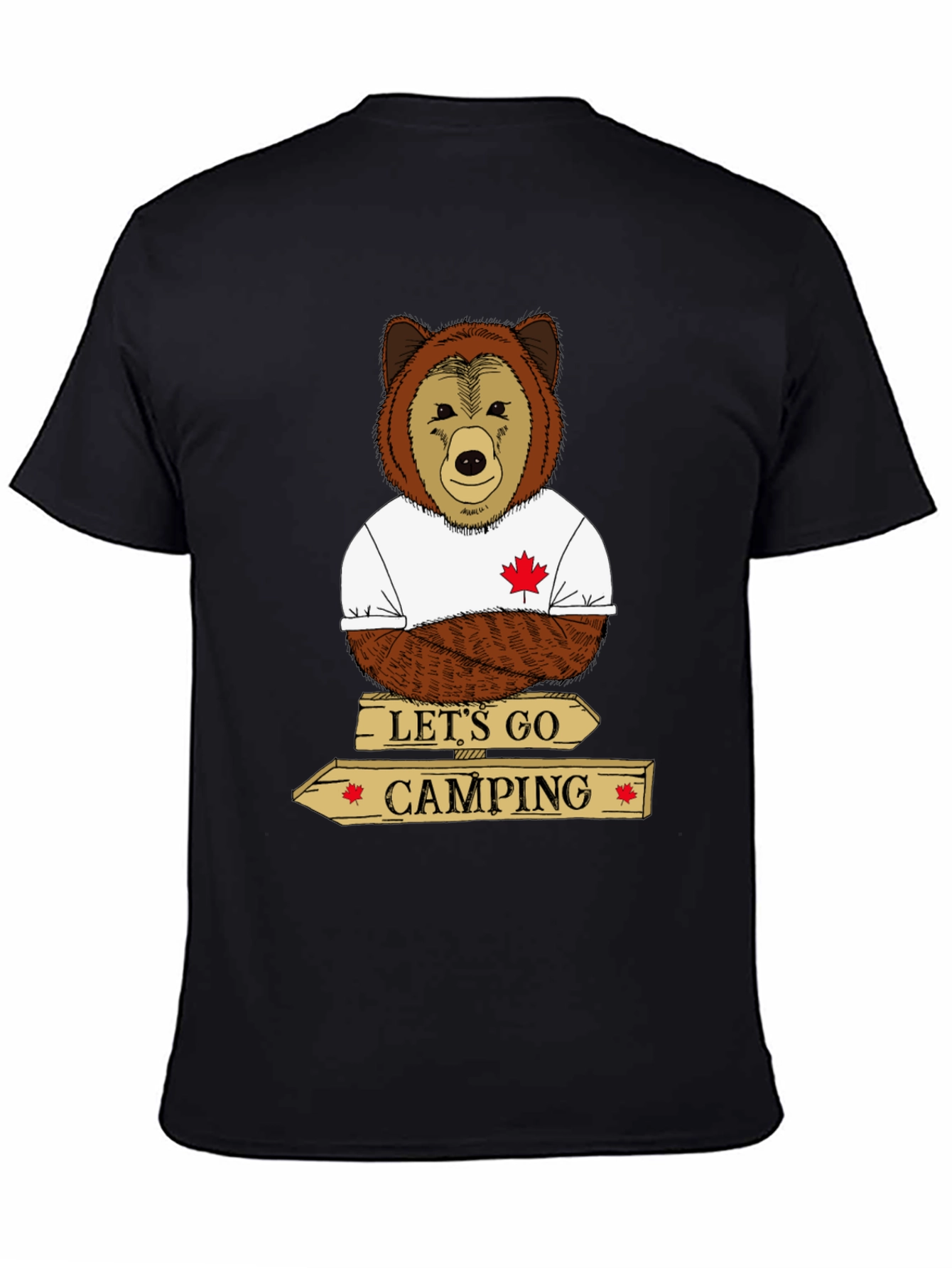 Lets Go Camping Bear Graphic Tee
