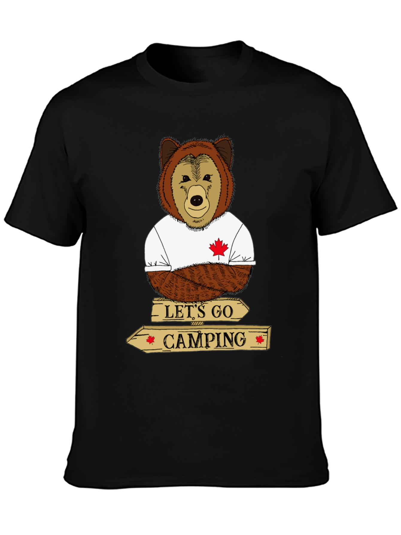 Lets Go Camping Bear Graphic Tee