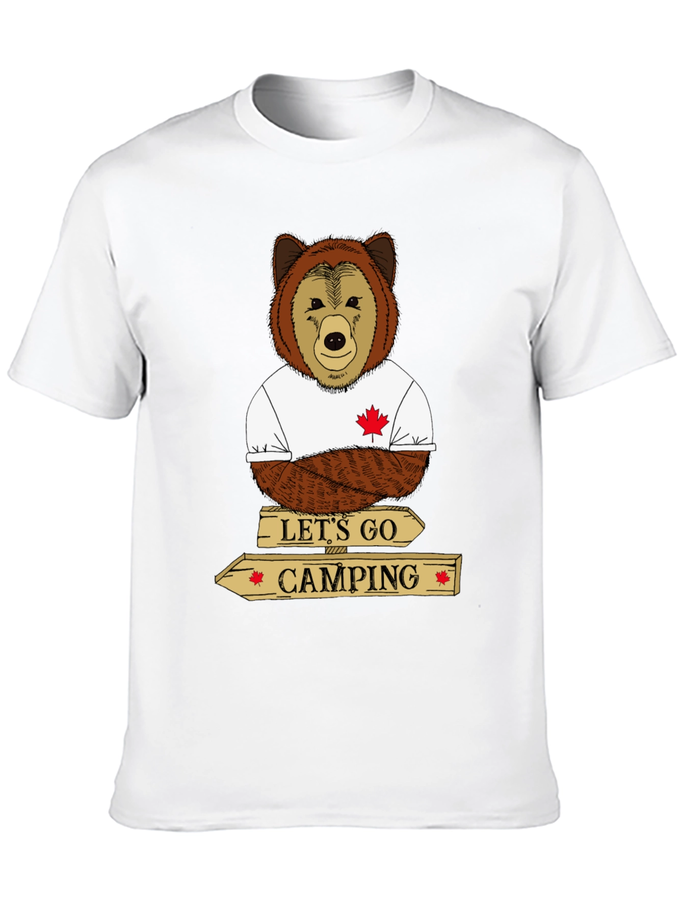 Lets Go Camping Bear Graphic Tee