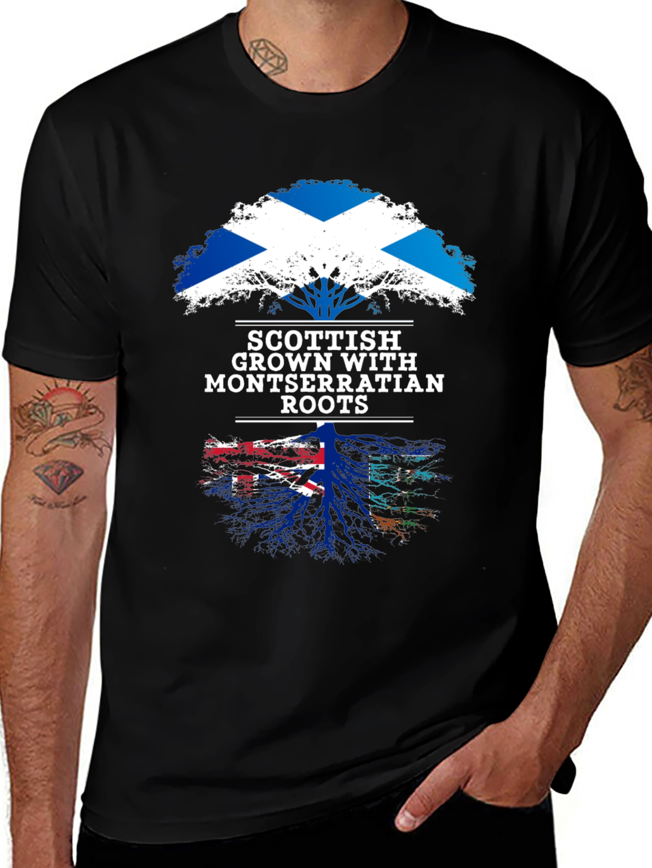 Scottish Grown with Montserrat Roots T-Shirt