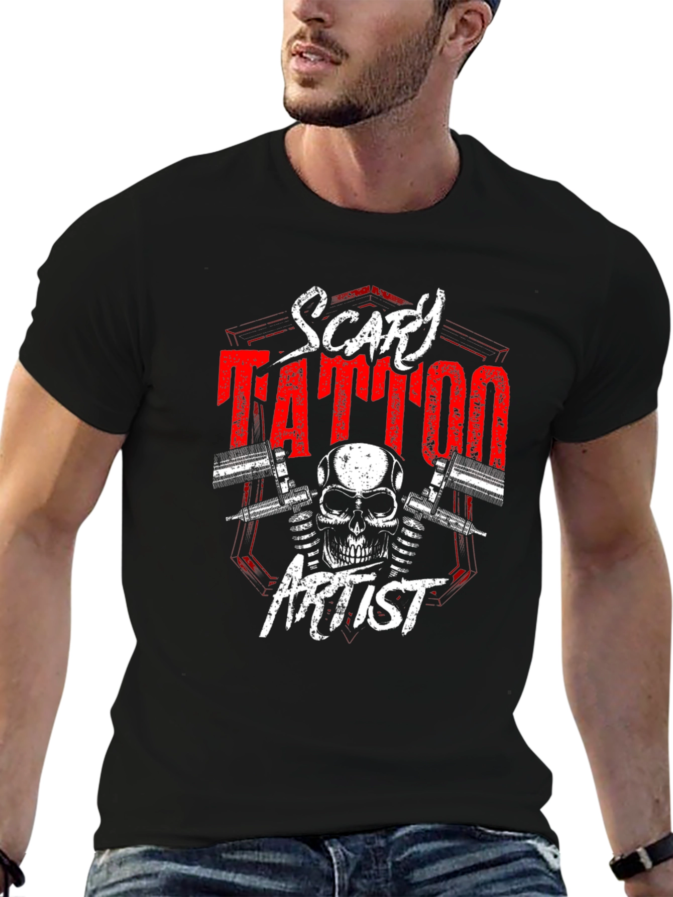 Scary Tattoo Artist Graphic T-Shirt