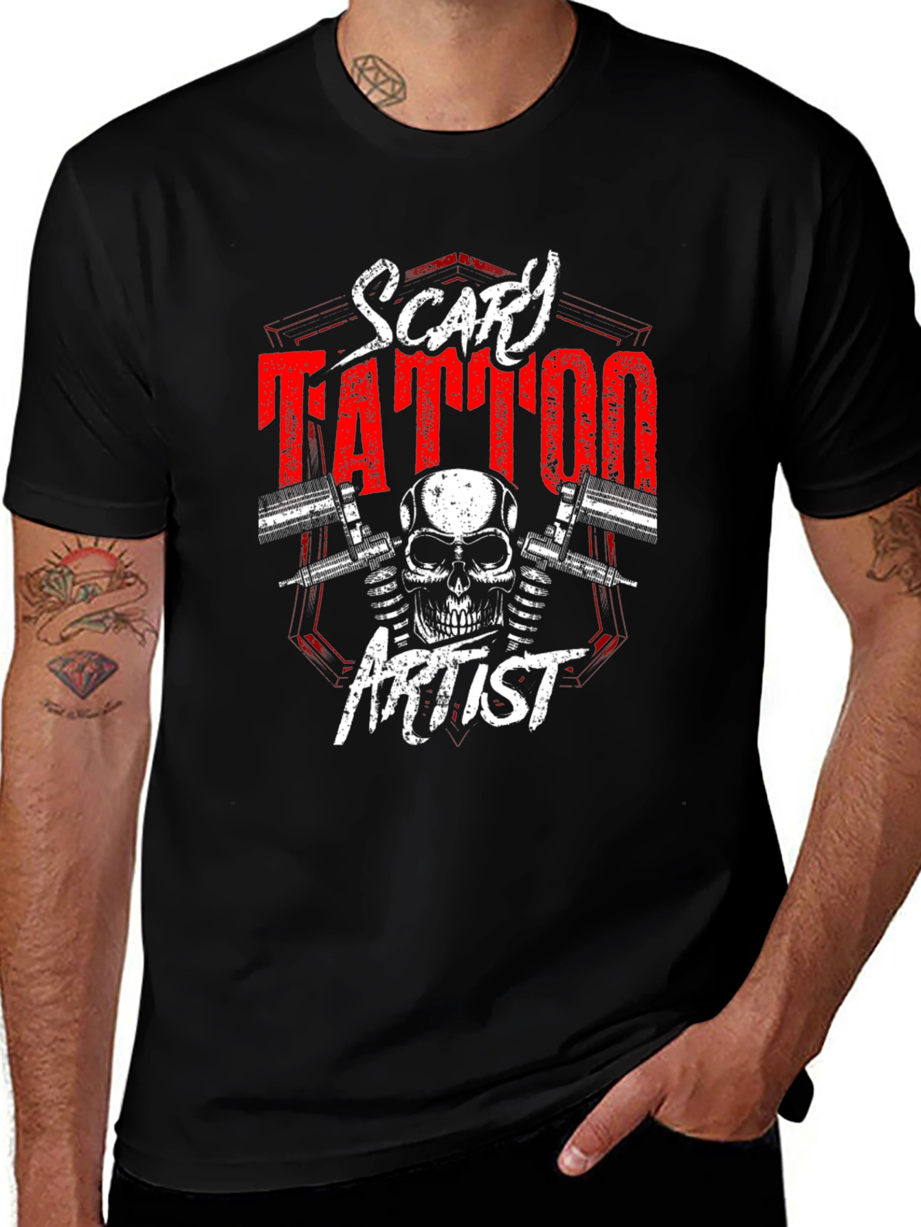 Scary Tattoo Artist Graphic T-Shirt