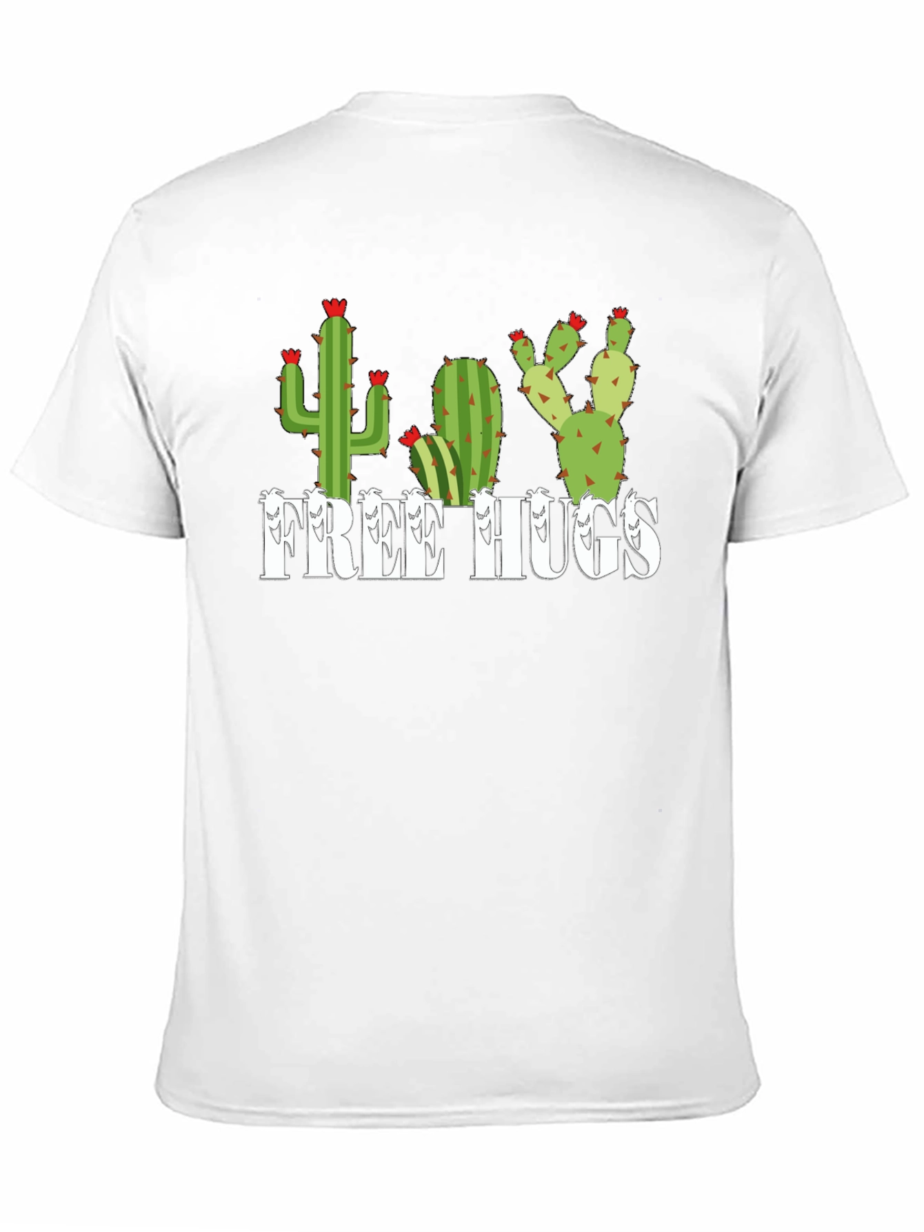 Free Hugs Cactus Graphic Tee - Black Unisex Shirt