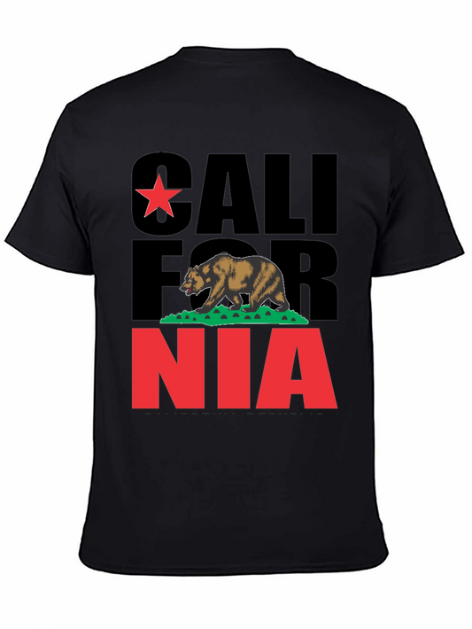 California Bear Graphic Print Black T-Shirt