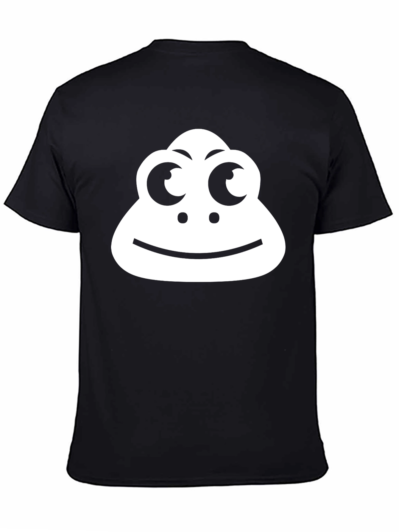Cartoon Face Graphic Tee - Black