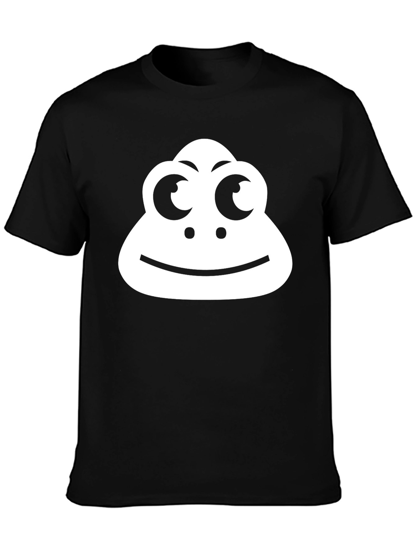 Cartoon Face Graphic Tee - Black