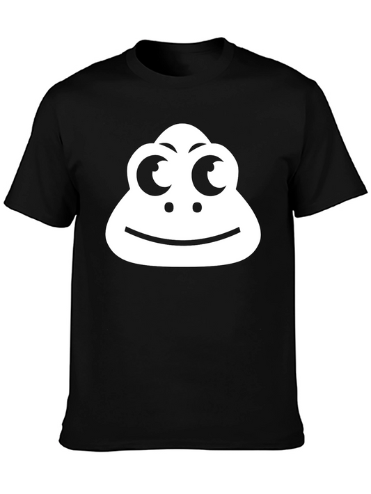 Cartoon Face Graphic Tee - Black