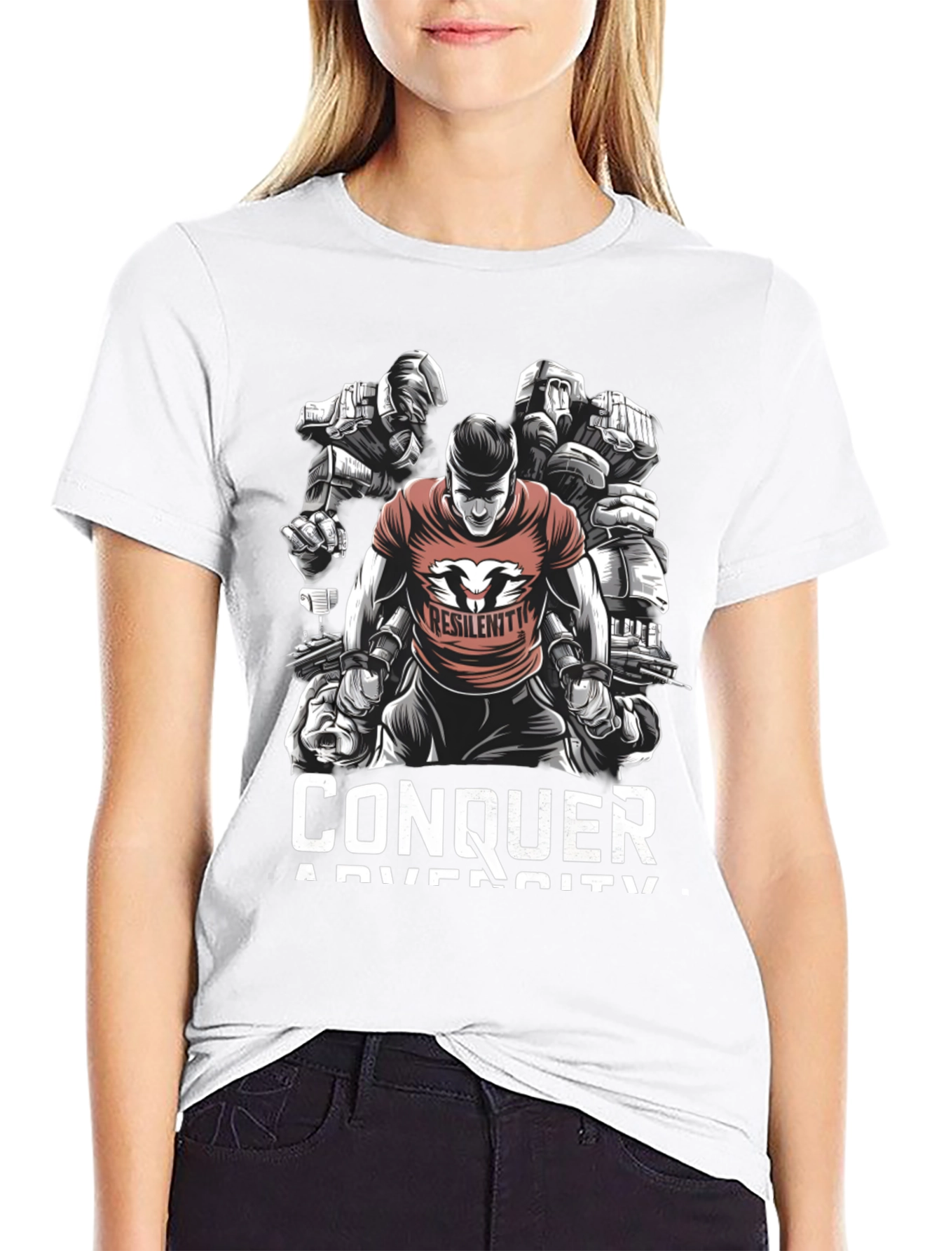 Conquer Adversity Graphic Print Tee