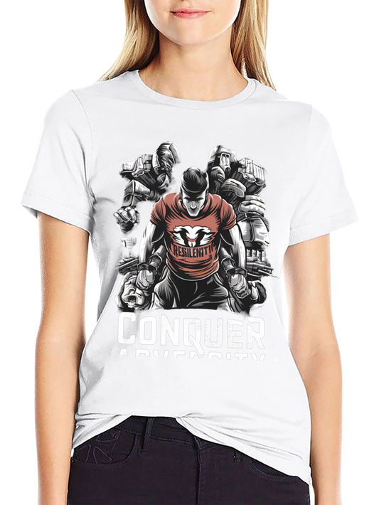Conquer Adversity Graphic Print Tee