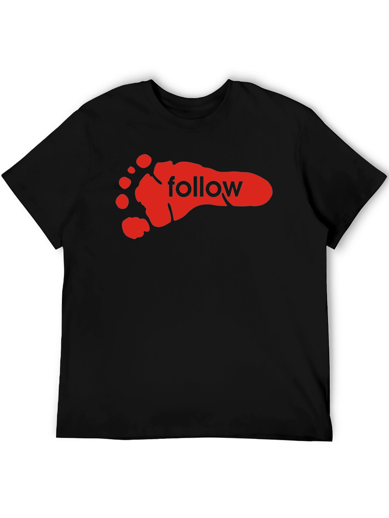 Follow Footprint Black Graphic Tee