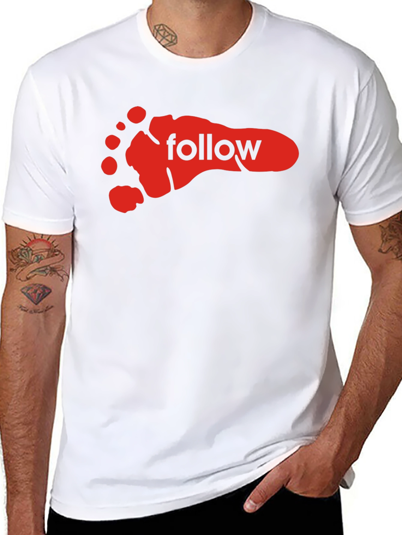 Follow Footprint Black Graphic Tee