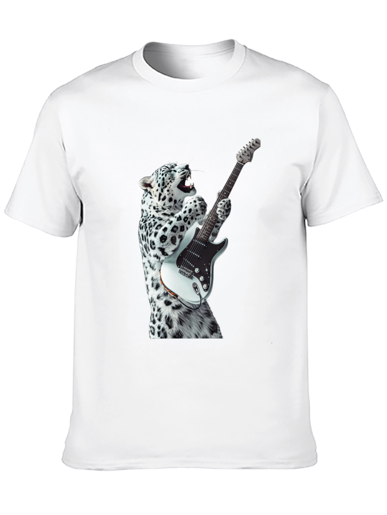 Cool Cat Guitar Player Graphic Tee - Black
