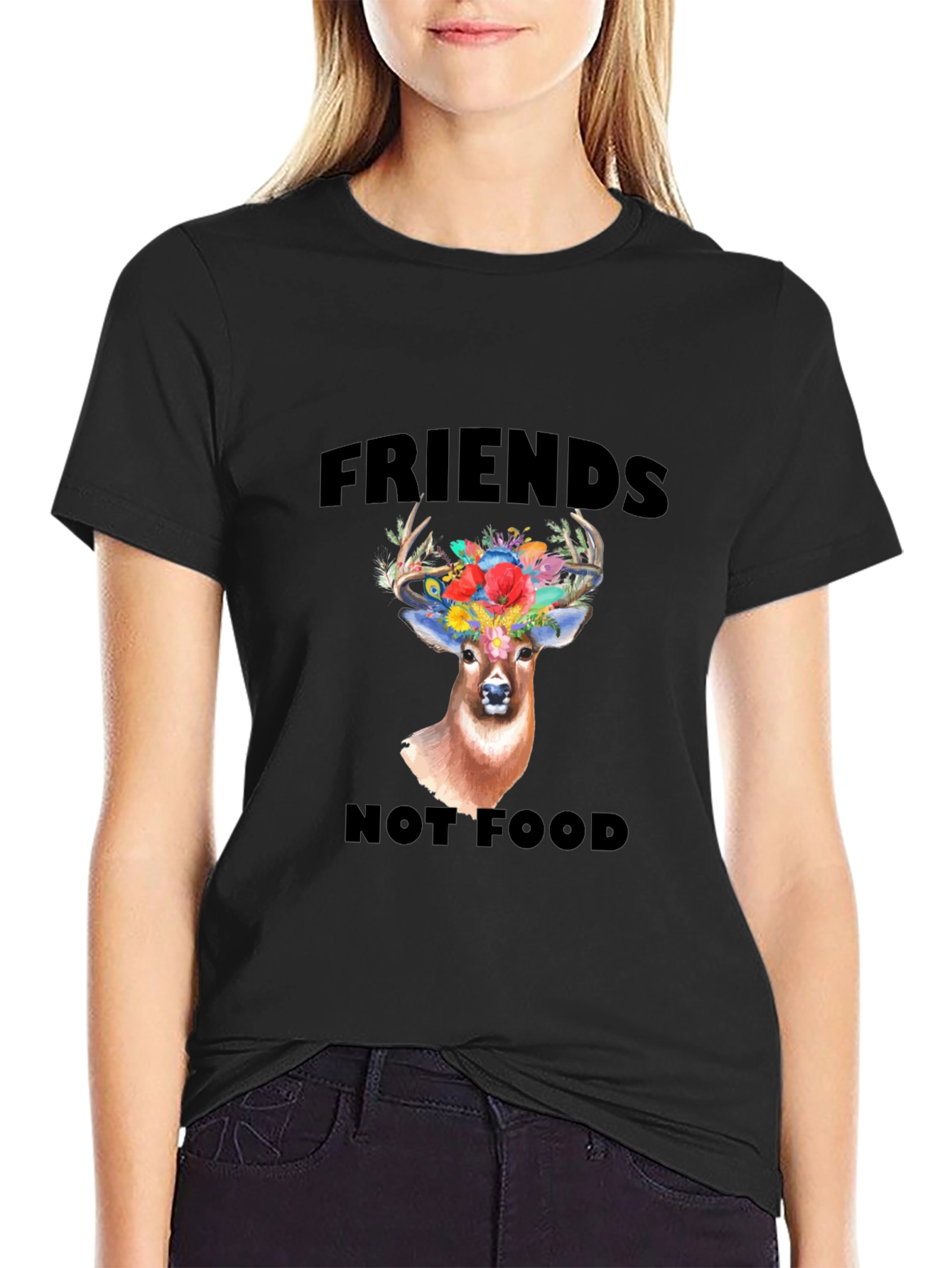 Friends Not Food Deer Graphic Tee