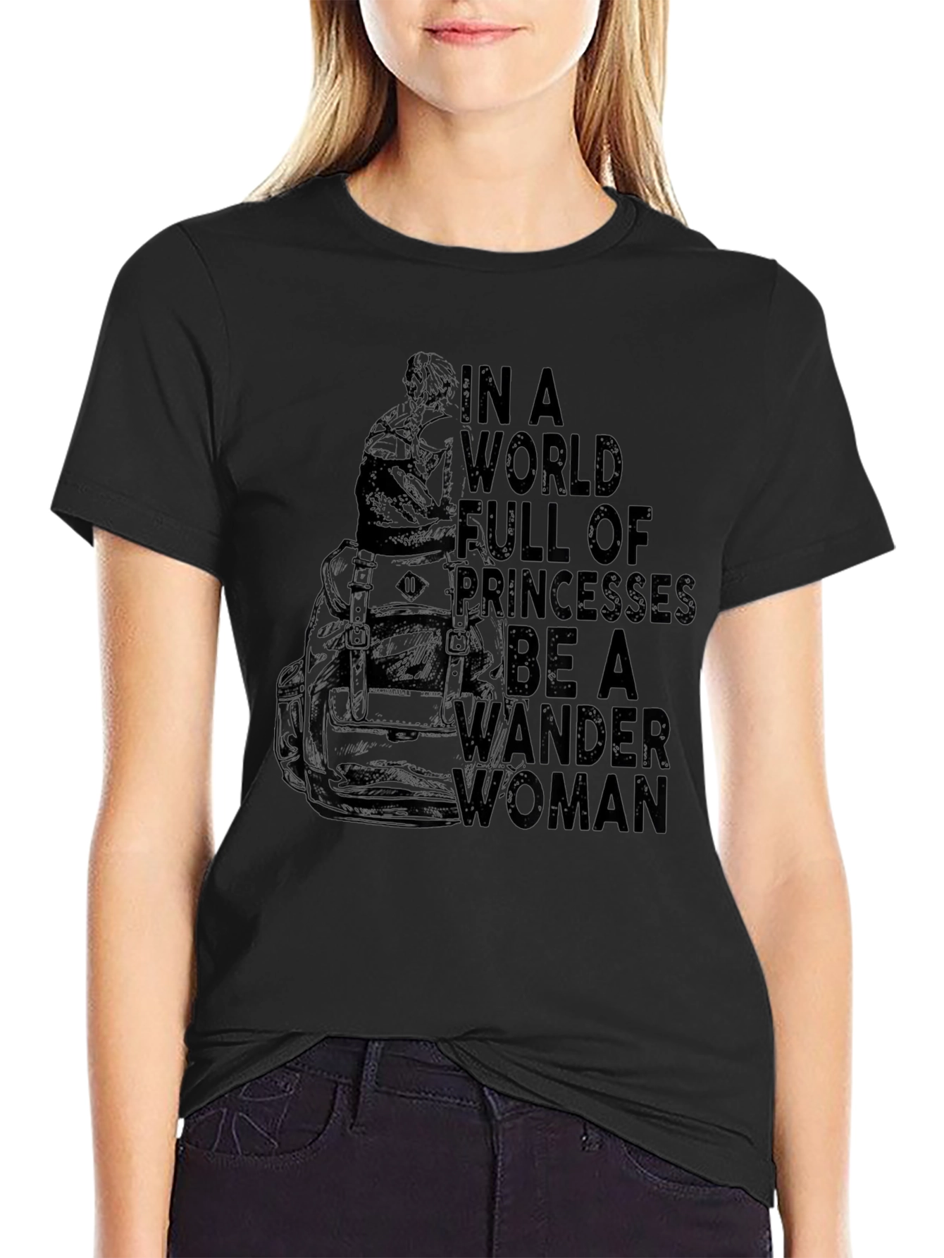 Wander Woman Graphic Tee - Black
