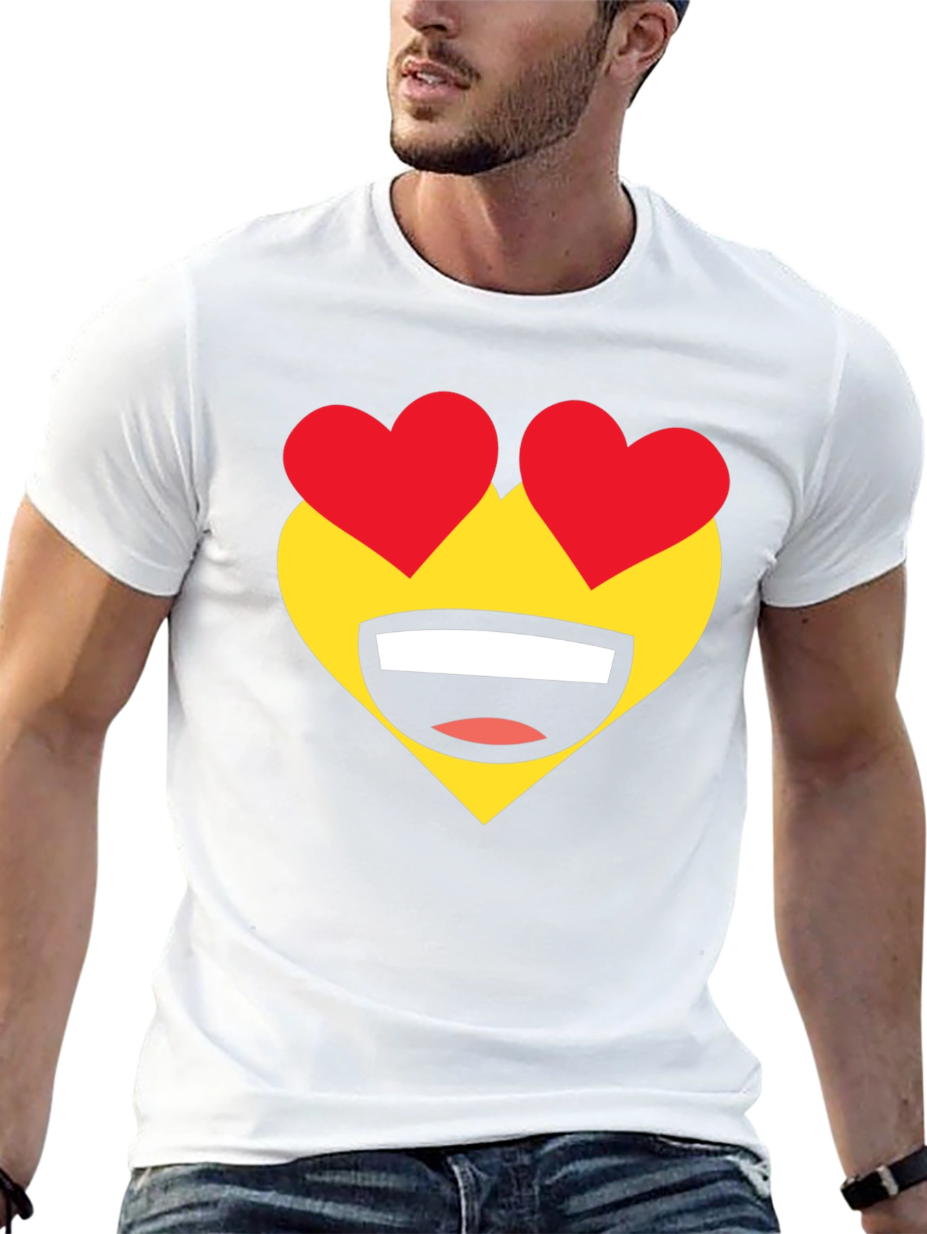 Heart Eyes Emoji T-Shirt - Black Cotton Tee