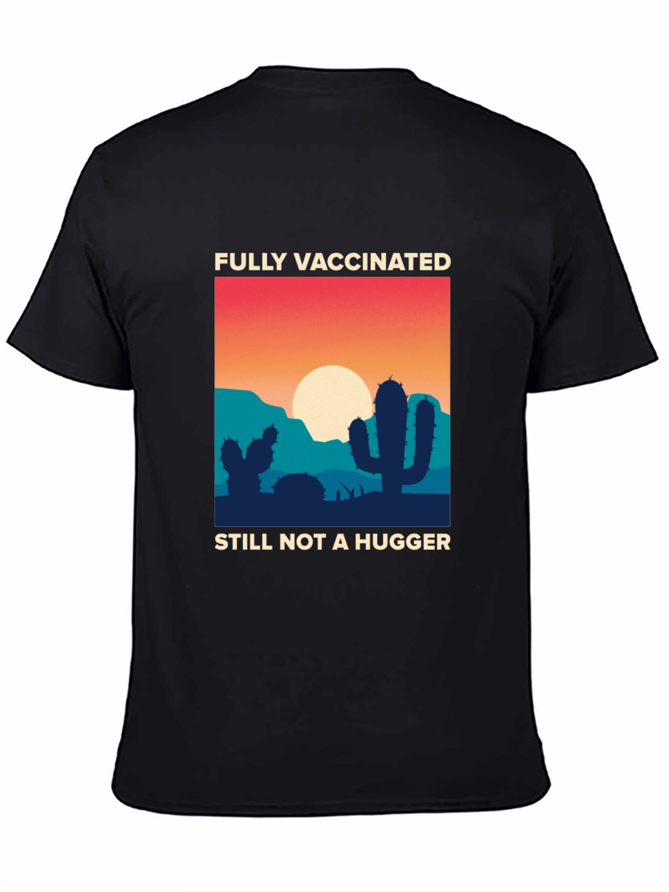Fully Vaccinated Cactus Graphic T-Shirt - Anti-Hug Humor