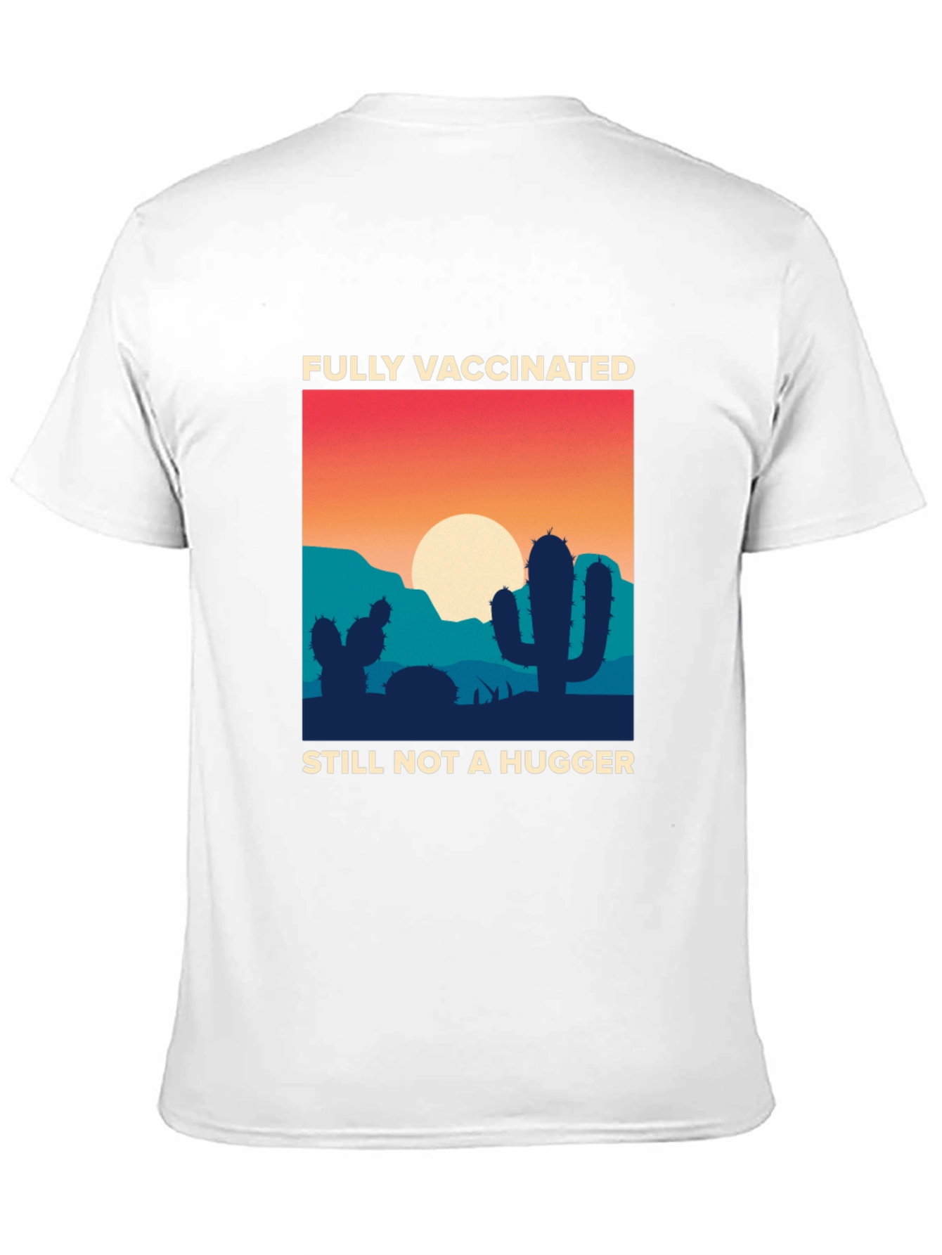 Fully Vaccinated Cactus Graphic T-Shirt - Anti-Hug Humor